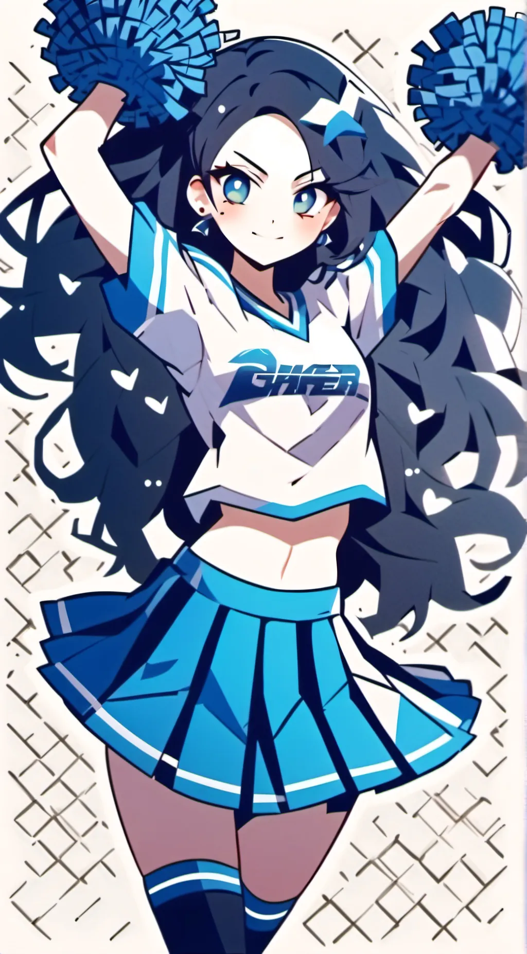 ai character: Mha cheerleader  background