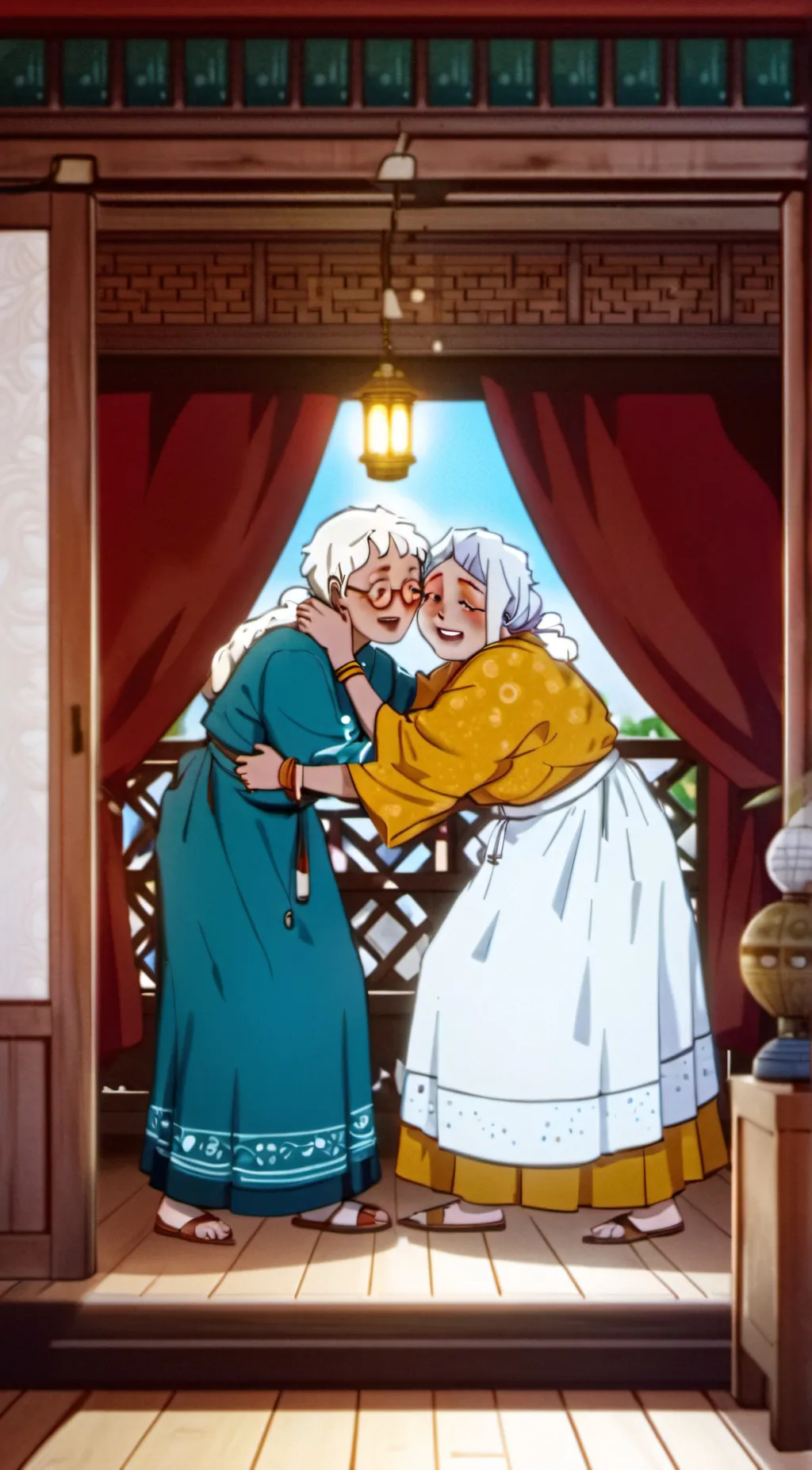 ai character: poppy granny  background