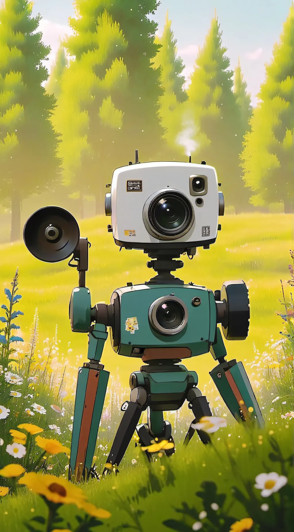 ai character: Titan camera man  background