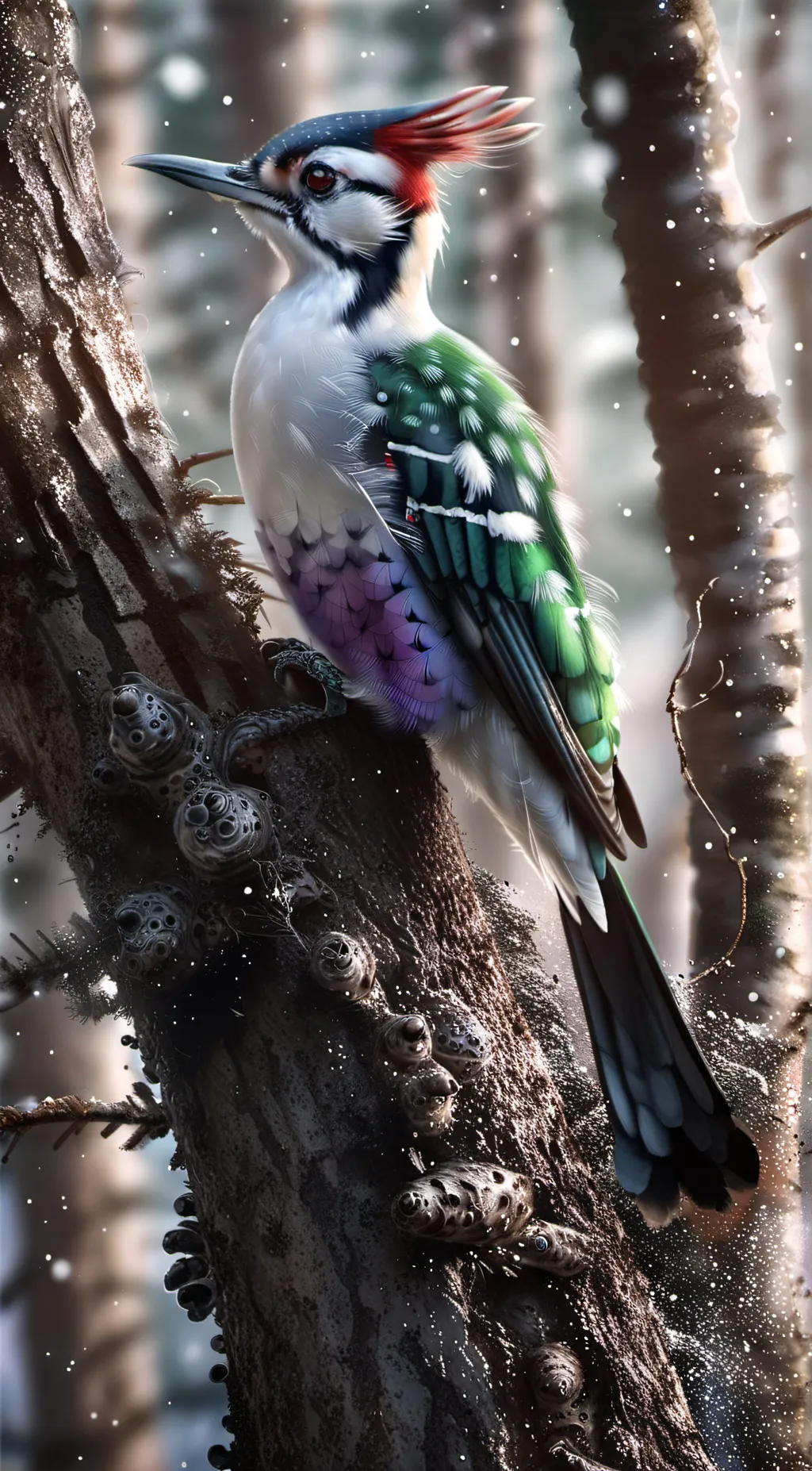 ai character: New woodpecker background