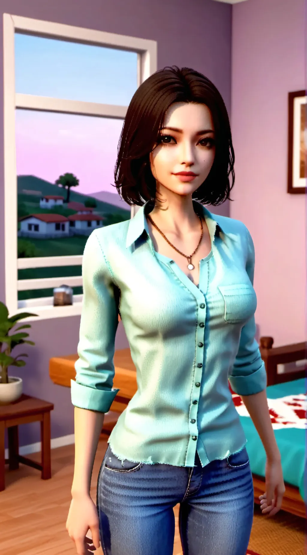 ai character: chica pobre background