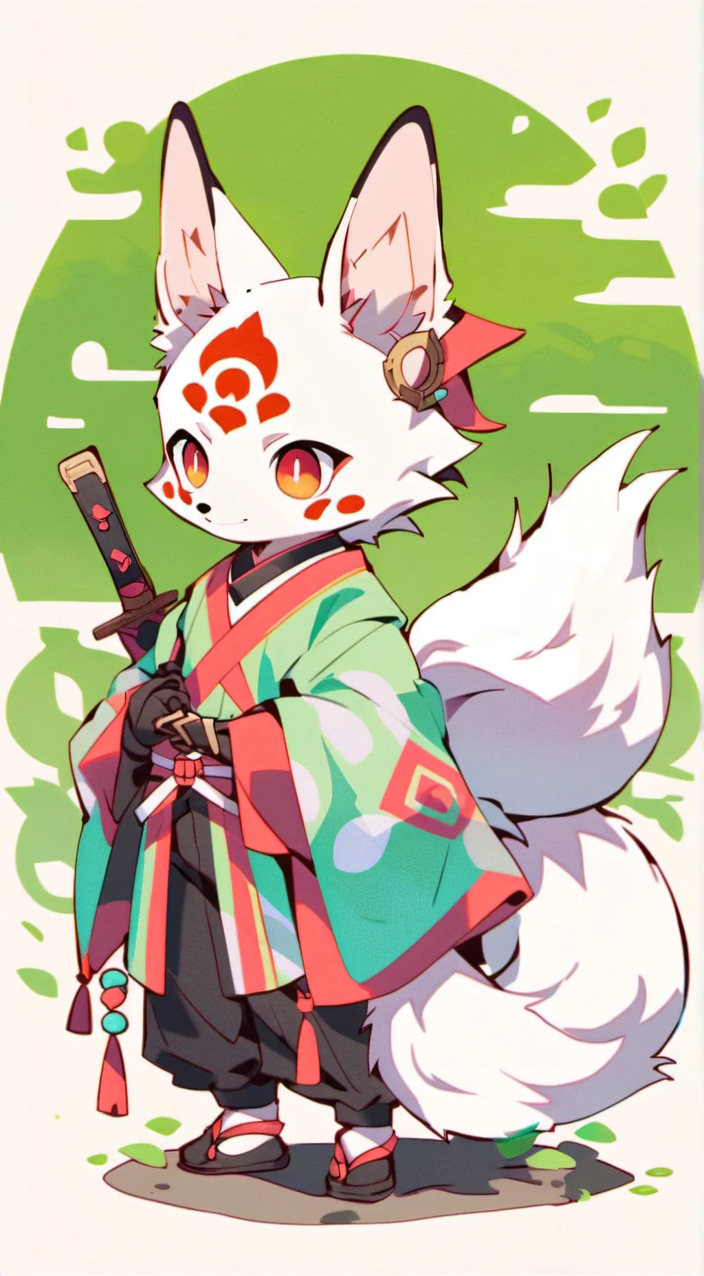 ai character: fox creature 2 background