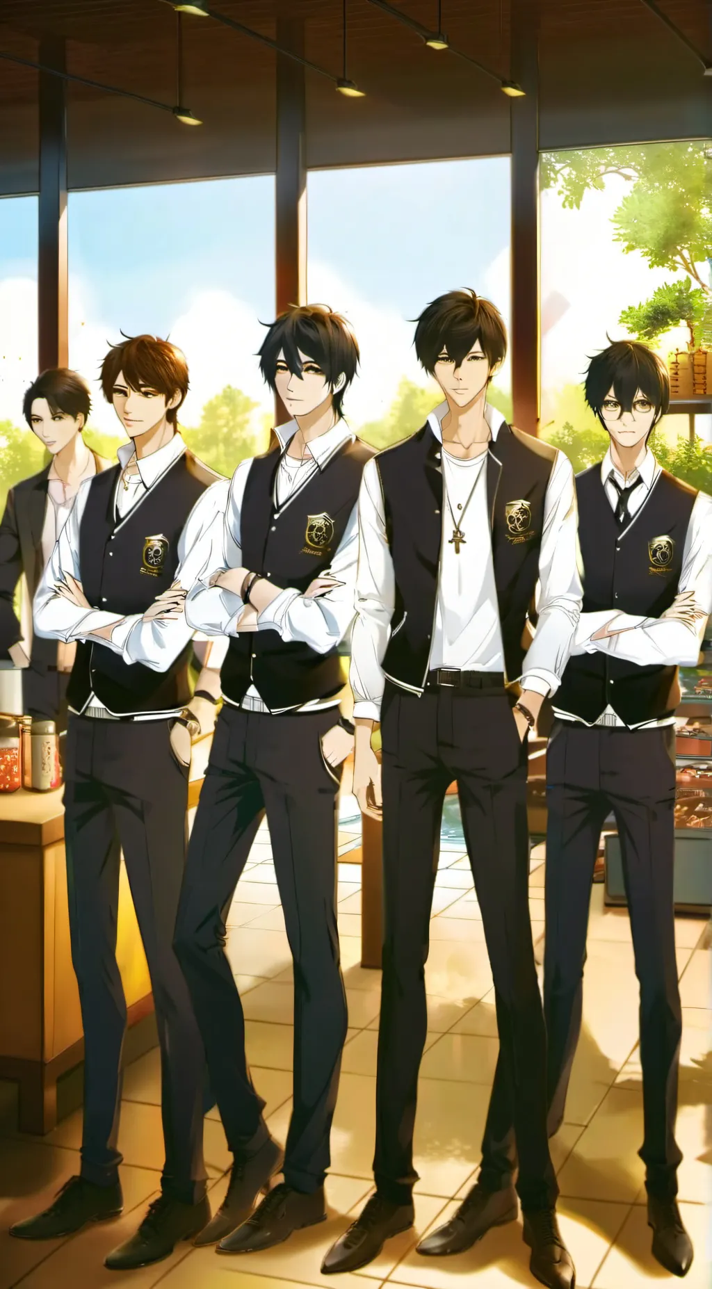 ai character: five gay guys background