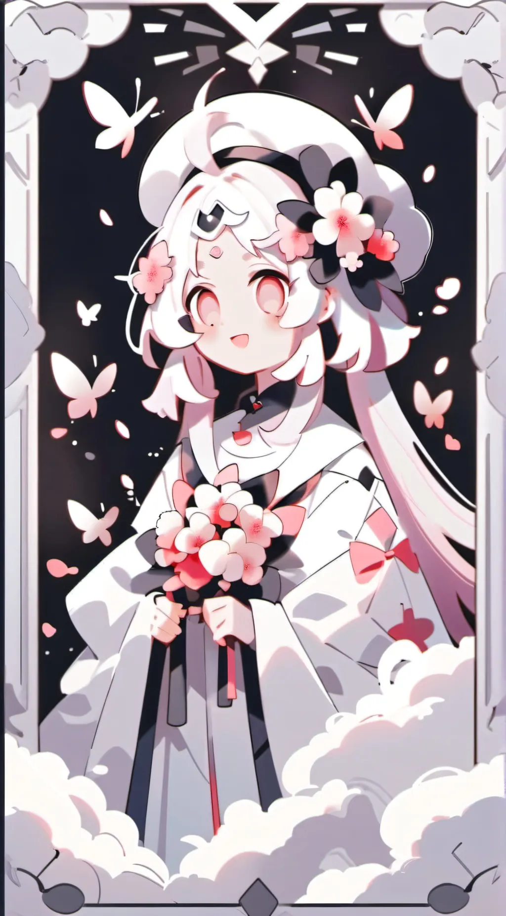 ai character: white pearl cookie background