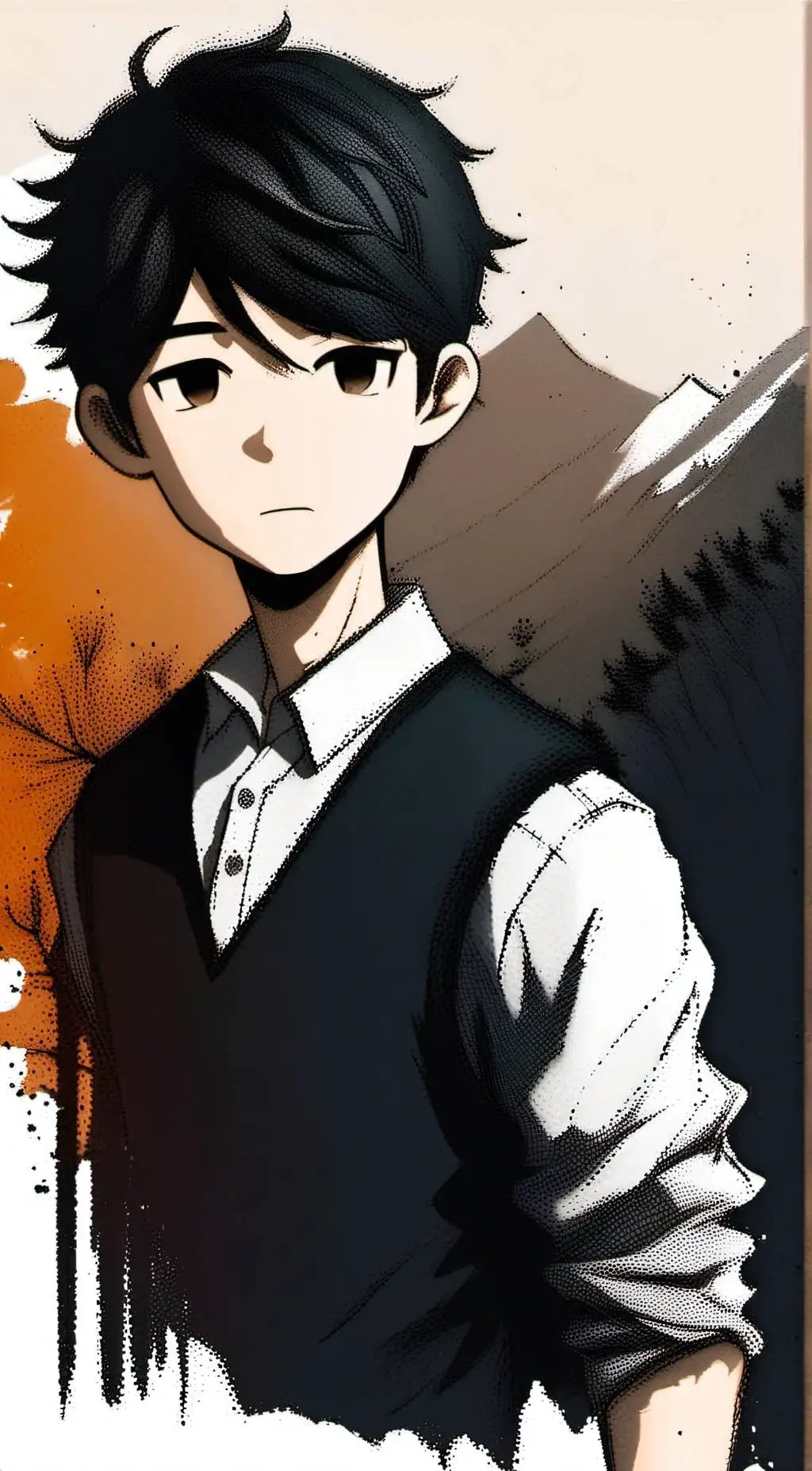 ai character: Sunny {OMORI} background