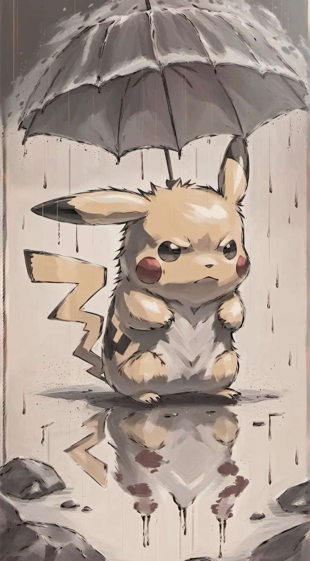 ai character: Sad Pikachu  background