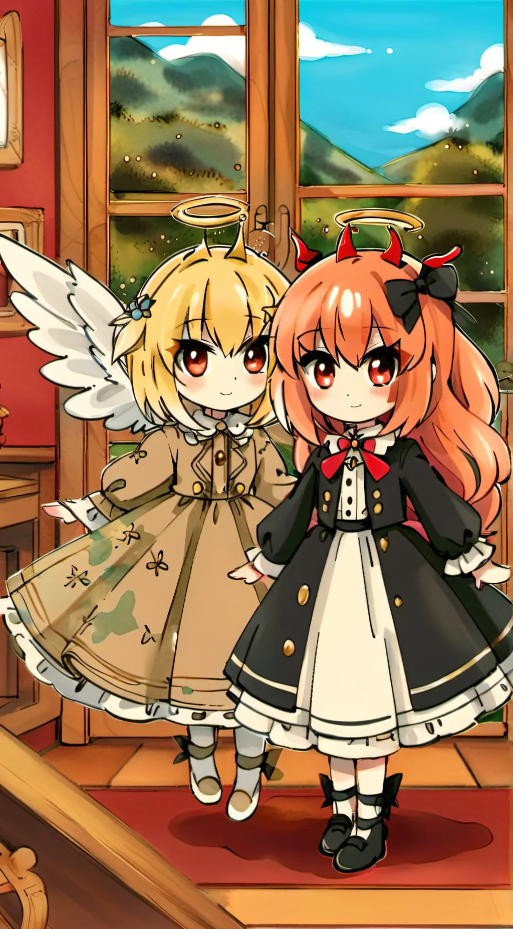 ai character: Evil and good  background