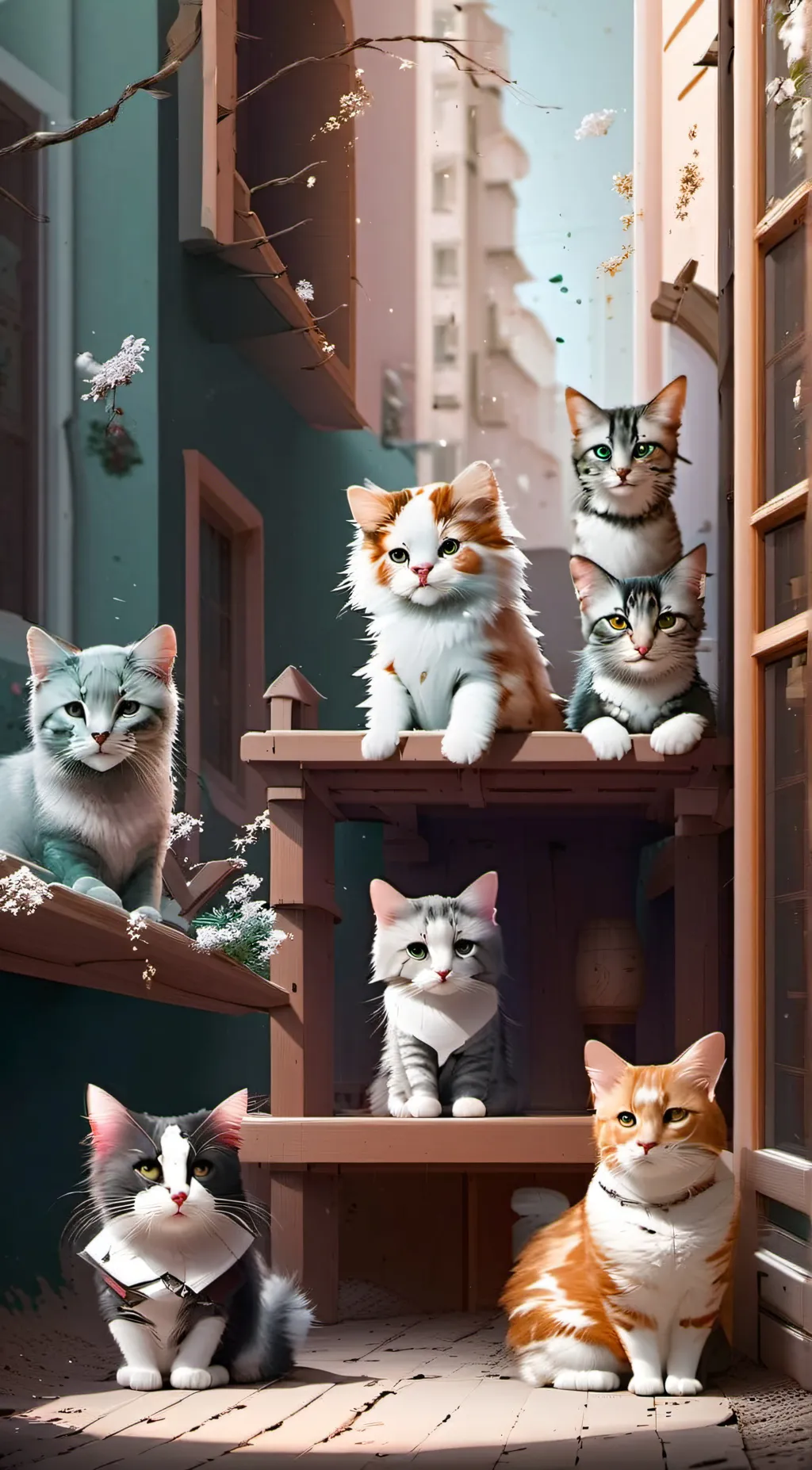 ai character: Gröber of kittens background