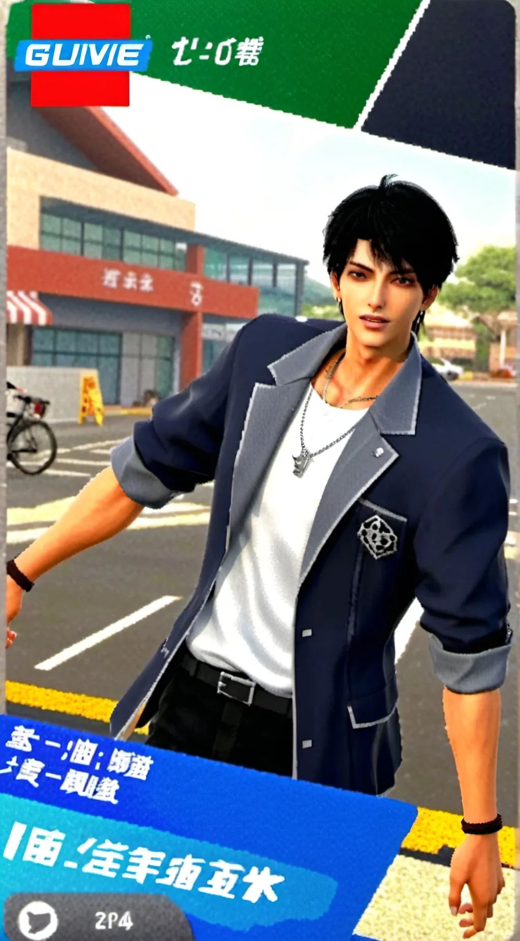 ai character: 白首饰 background