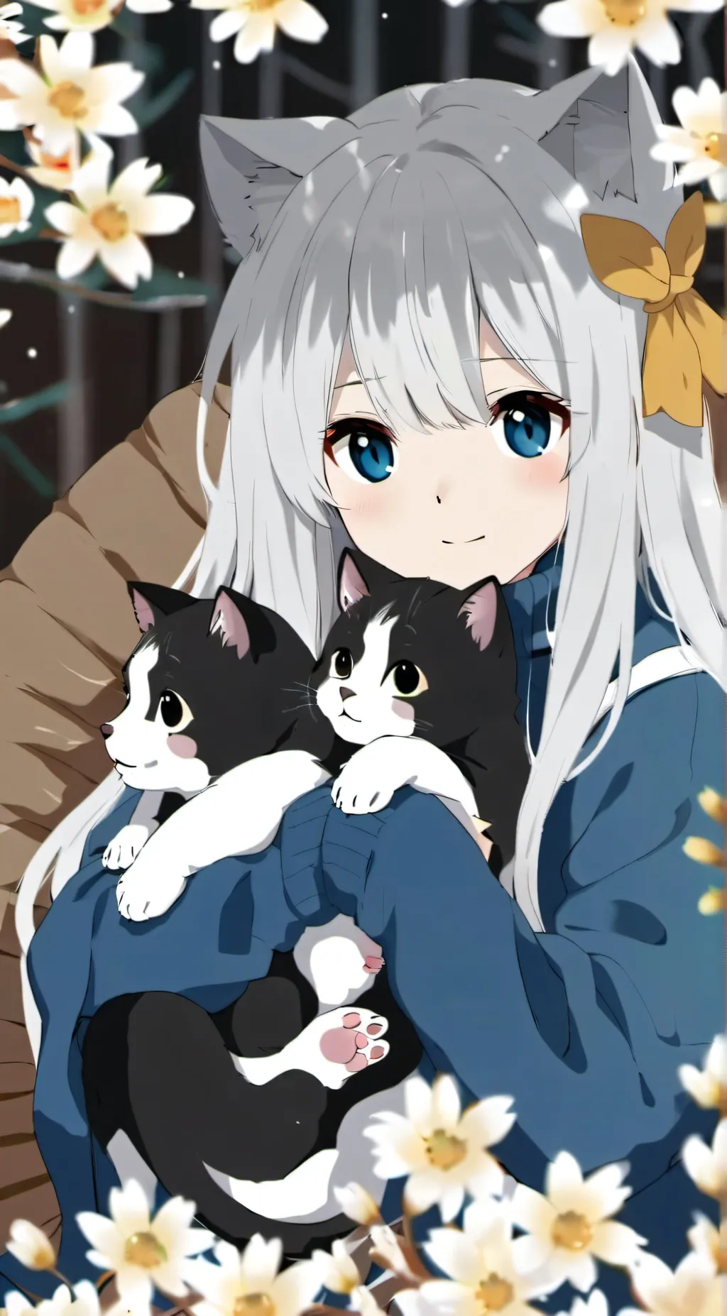 ai character: Maddie+FluffySnowy background