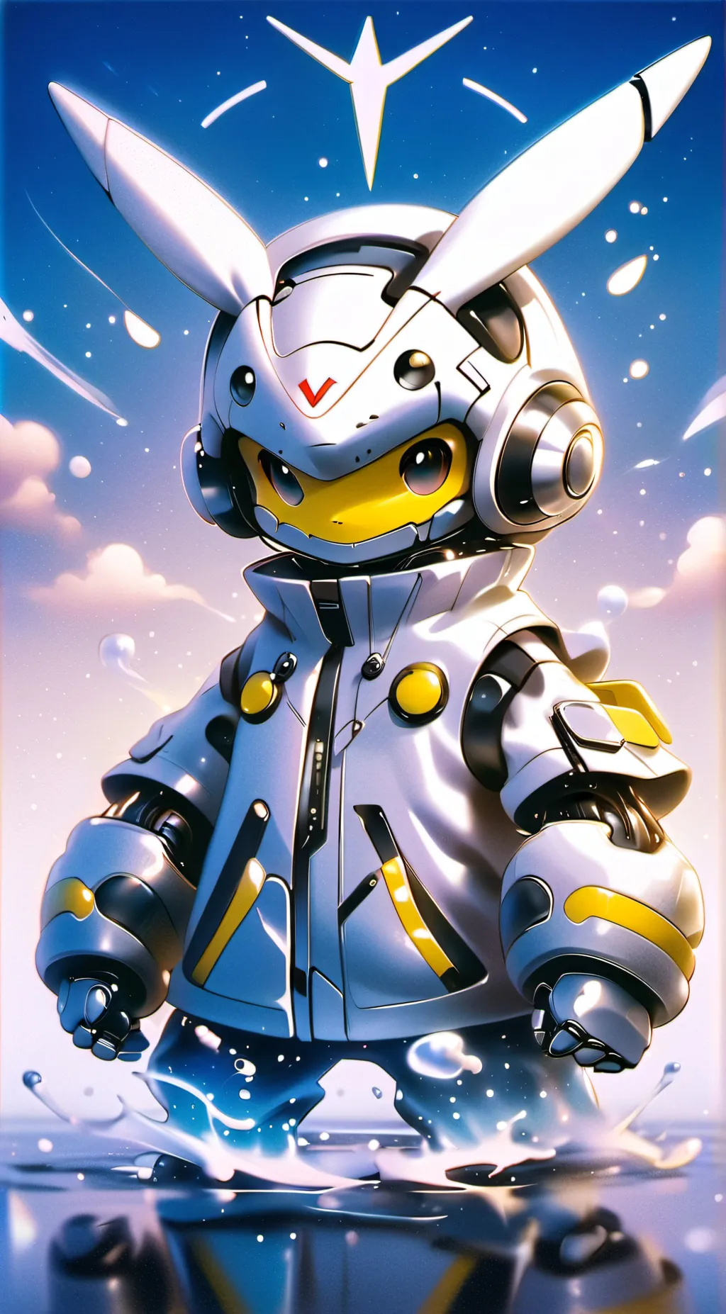 ai character: Pickachu hoodie  background