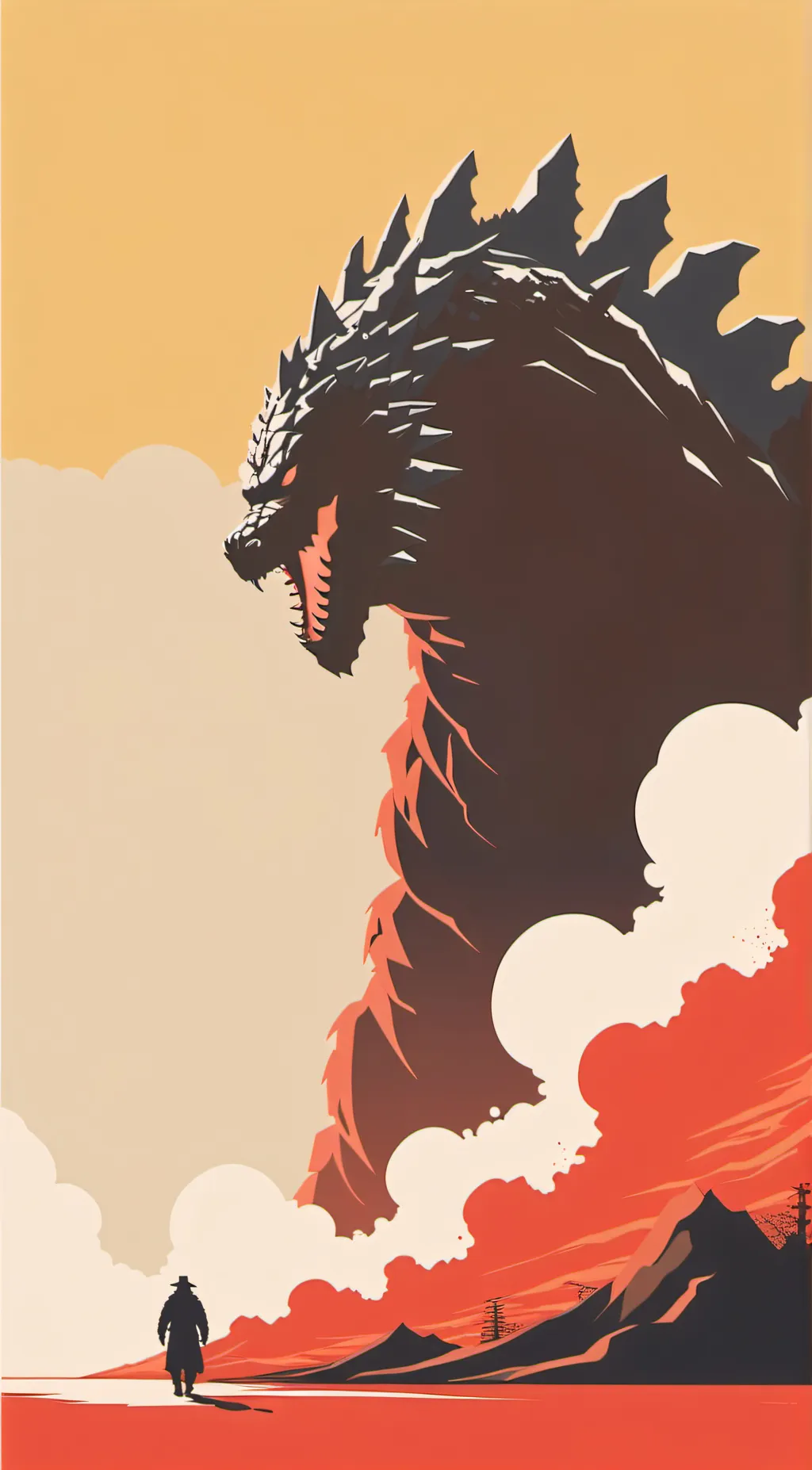 ai character: Godzilla Earth background