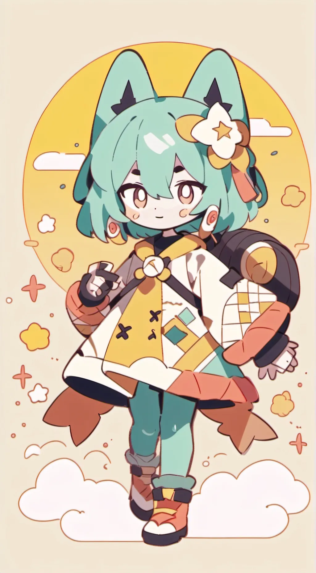 ai character: miss circle background