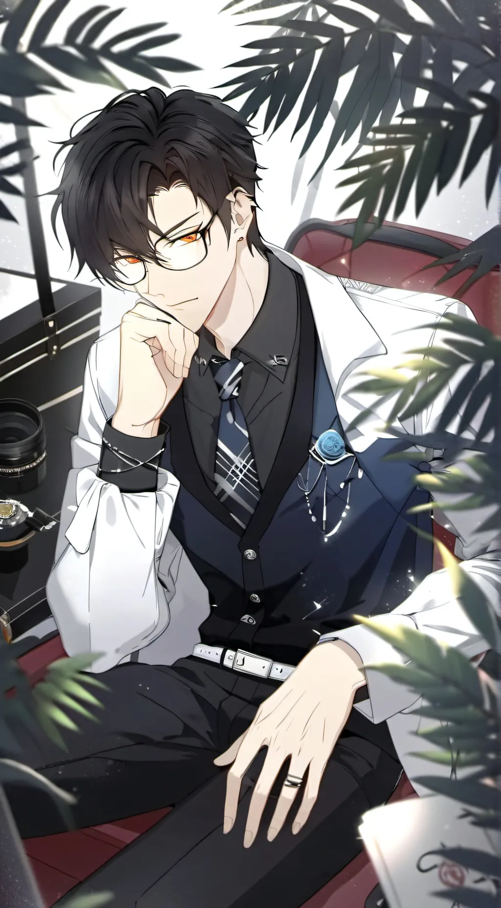 ai character: cloudy background