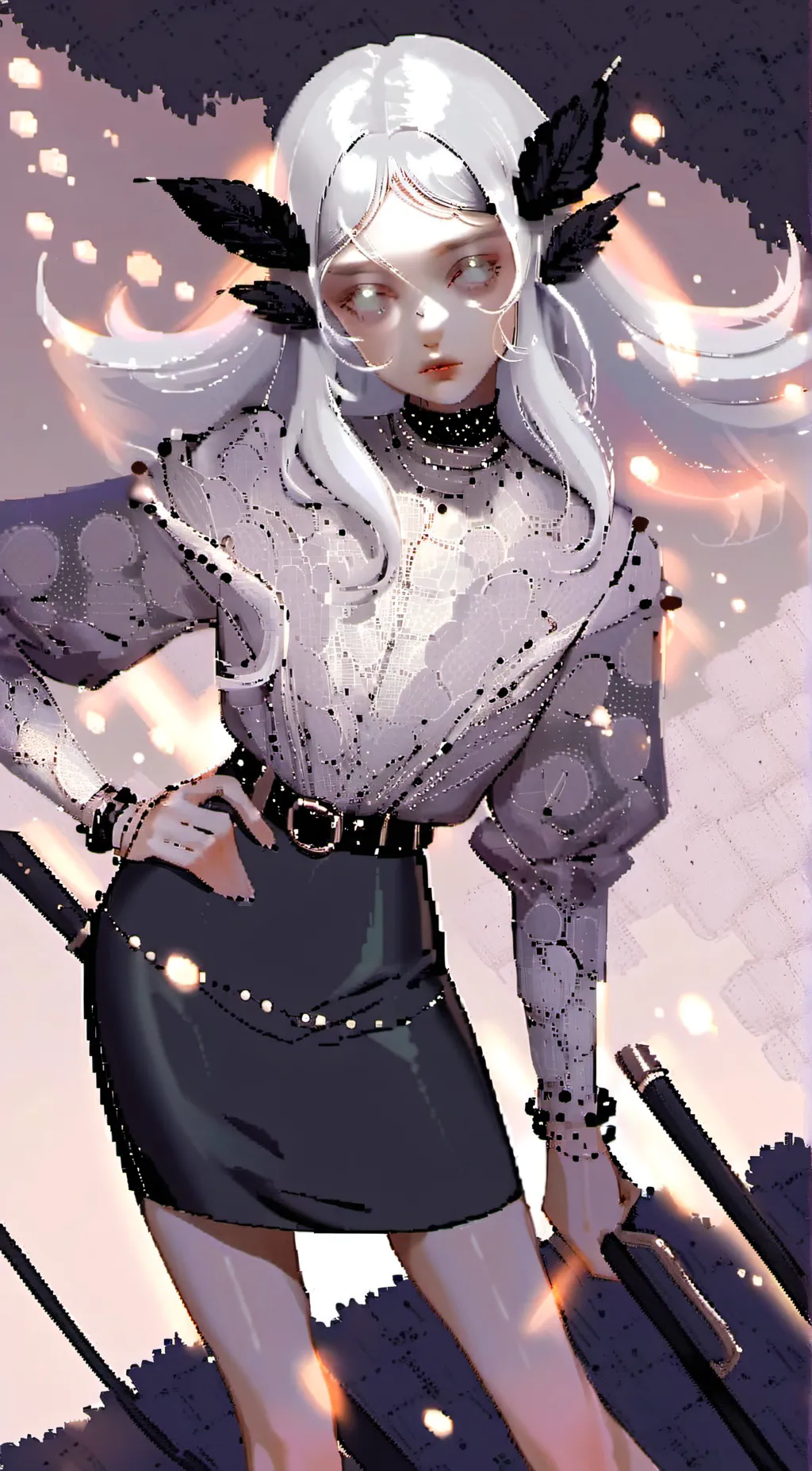 ai character: Glass girl background