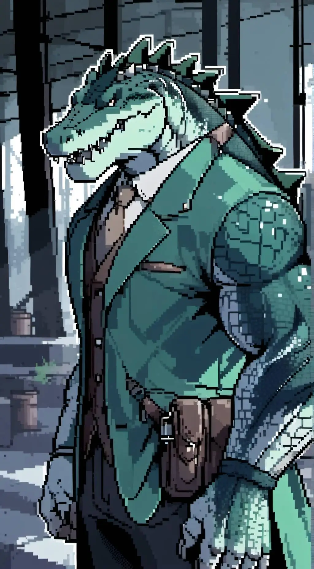 ai character:  crocodile background