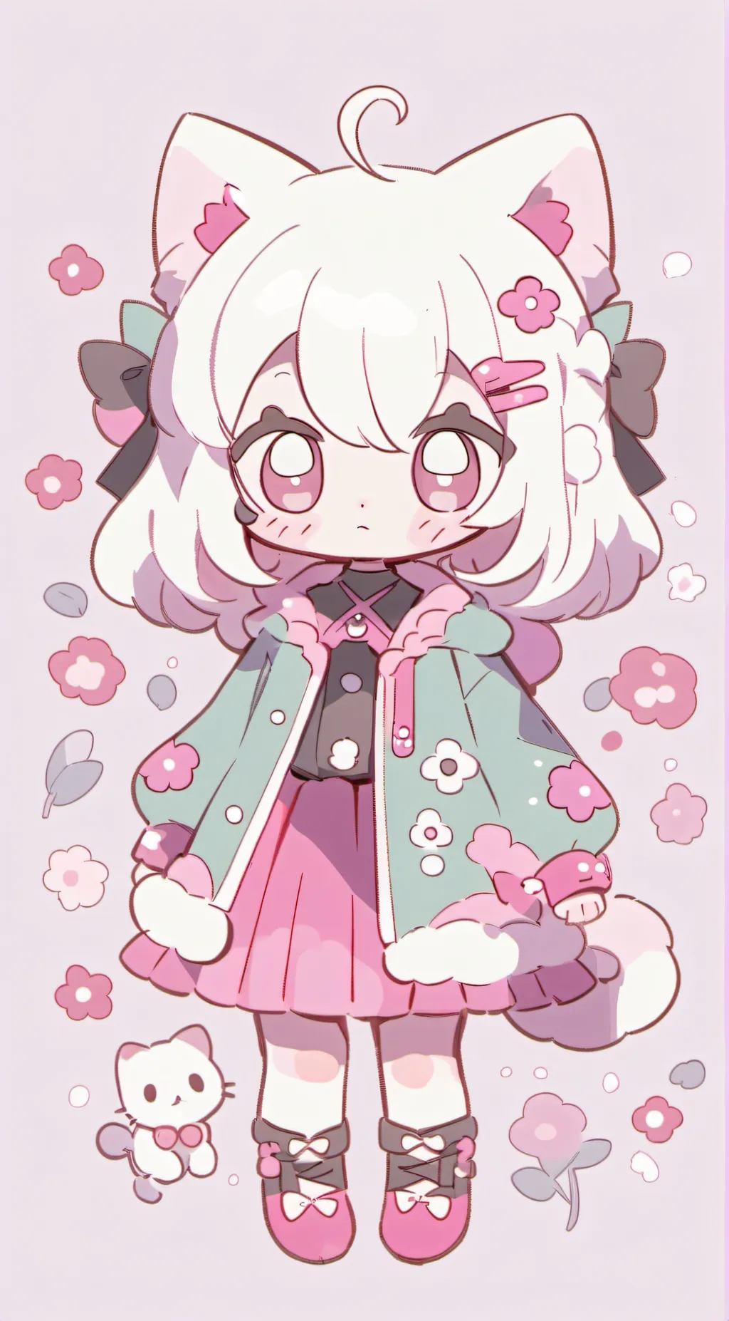 ai character: flowery kit background