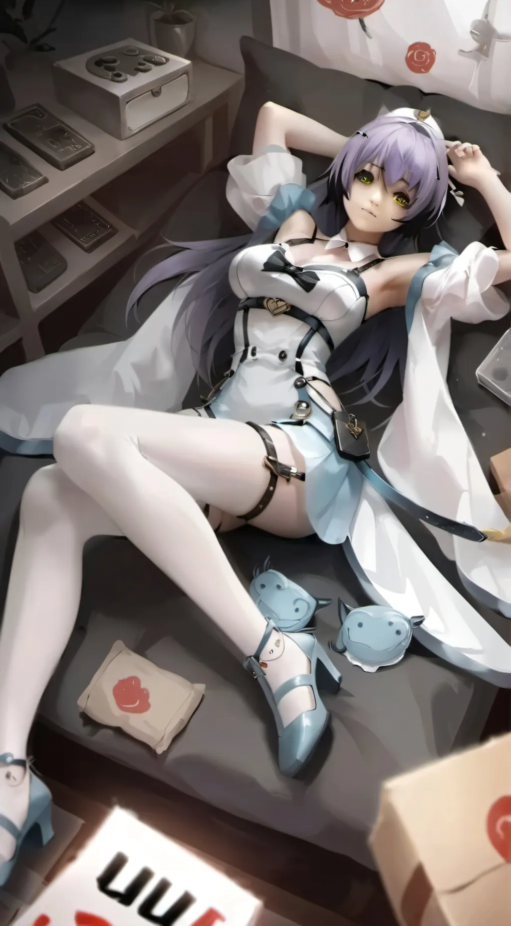 ai character: Violet background