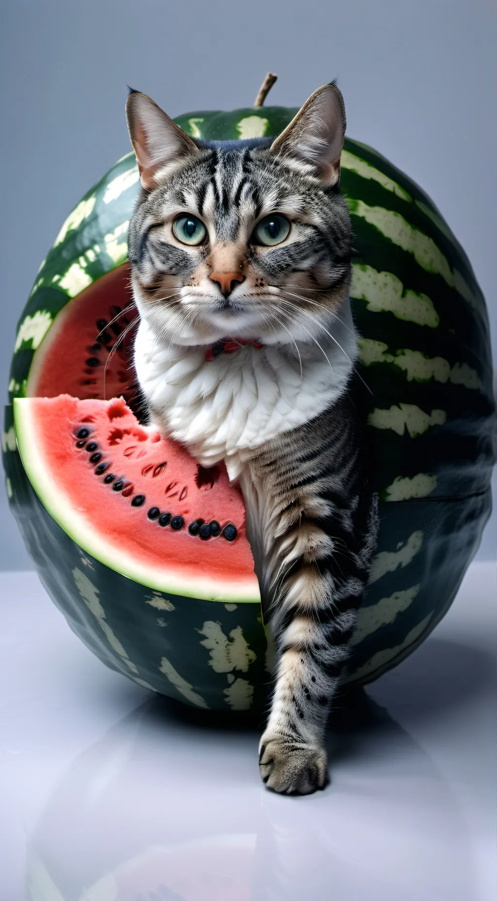 ai character: Watermelon cat background