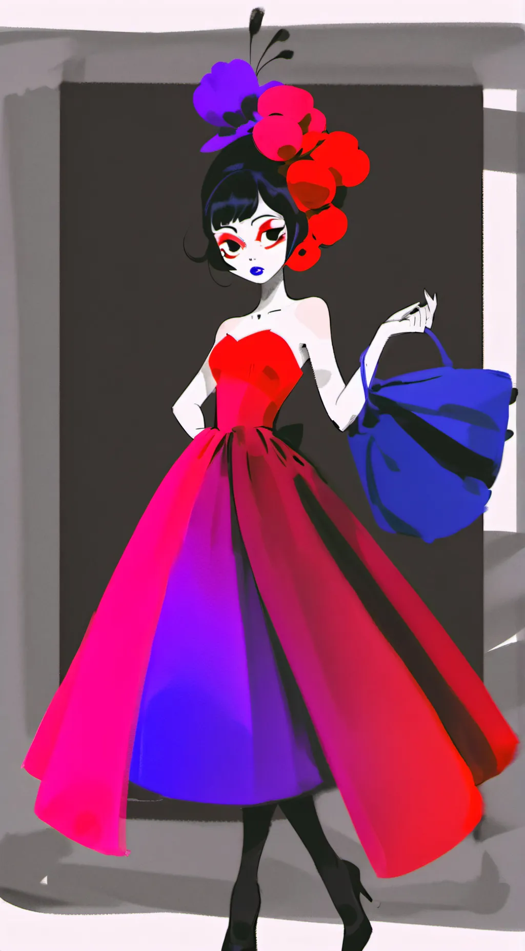 ai character: tv woman  background