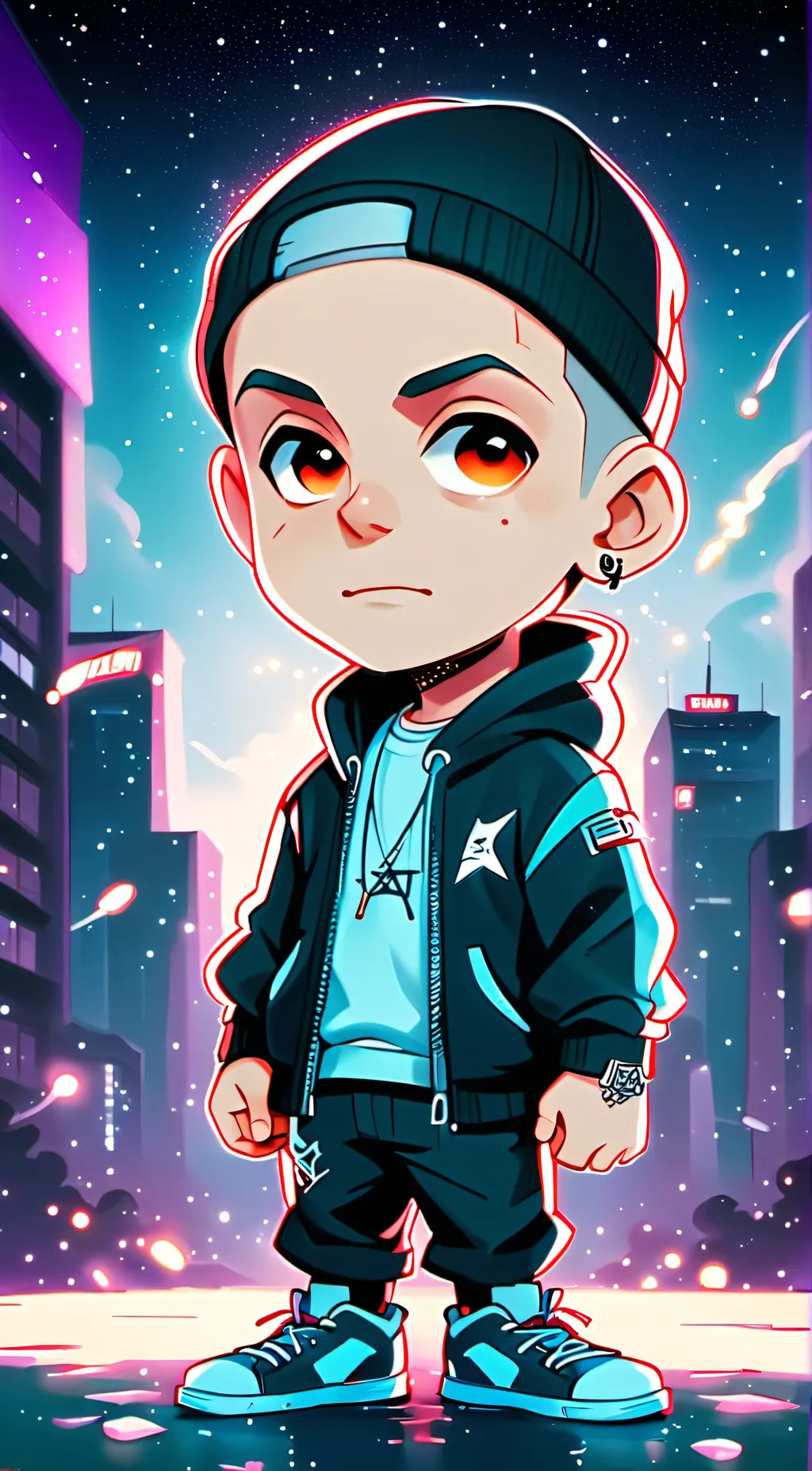 ai character: Galaxy Eminem background