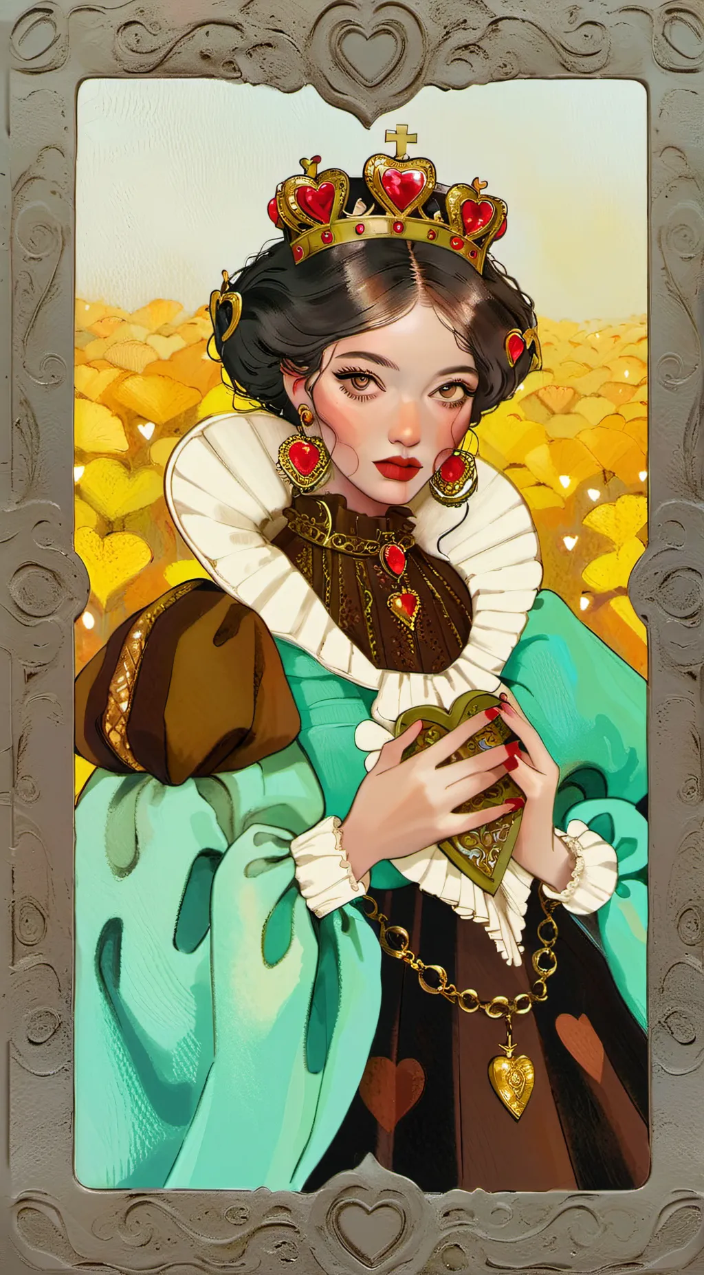 ai character: Queen of hearts background