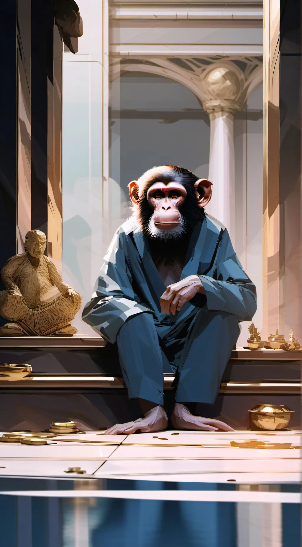 ai character: Jesus monkey background