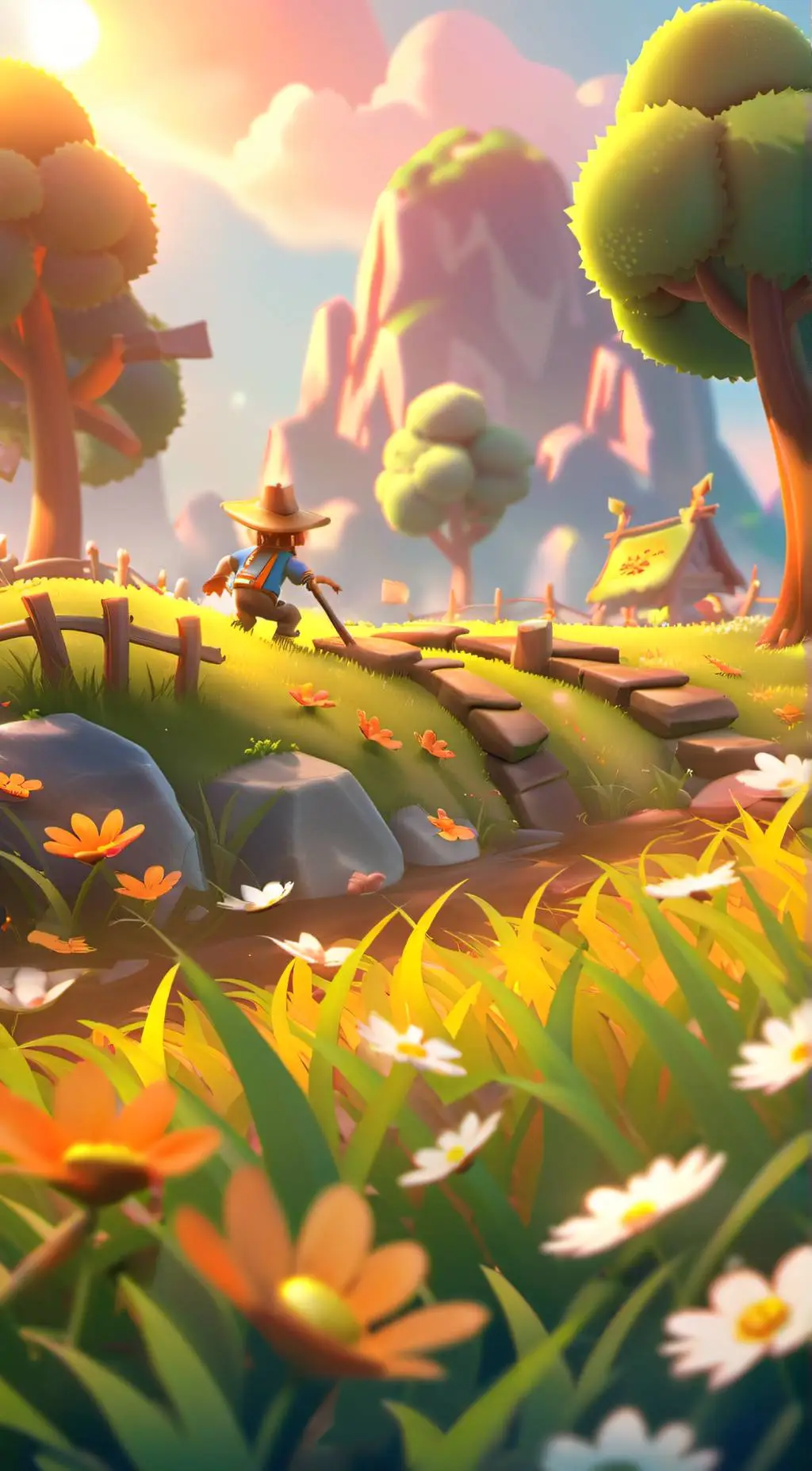 ai character: grass background