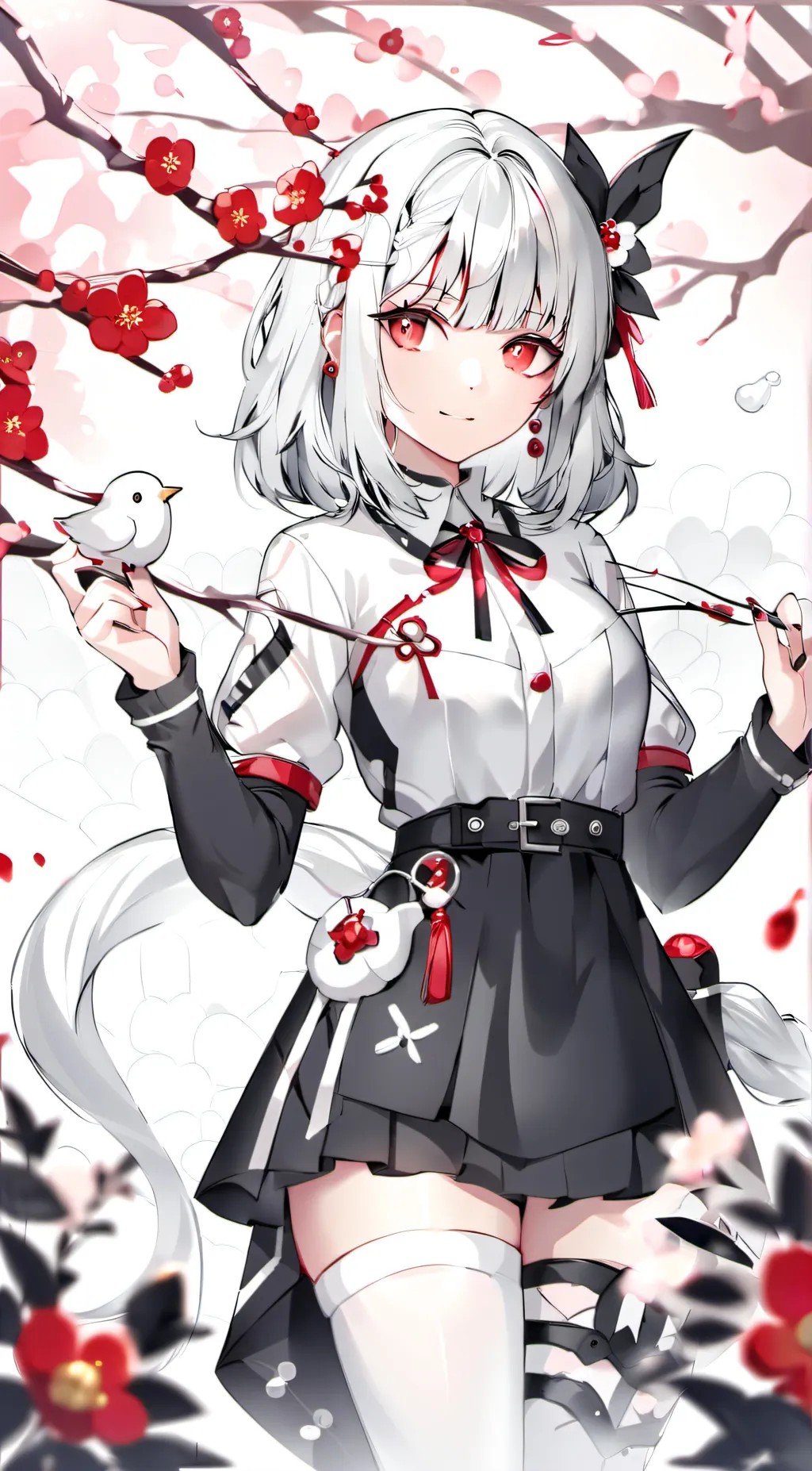 ai character: amongus red girl background