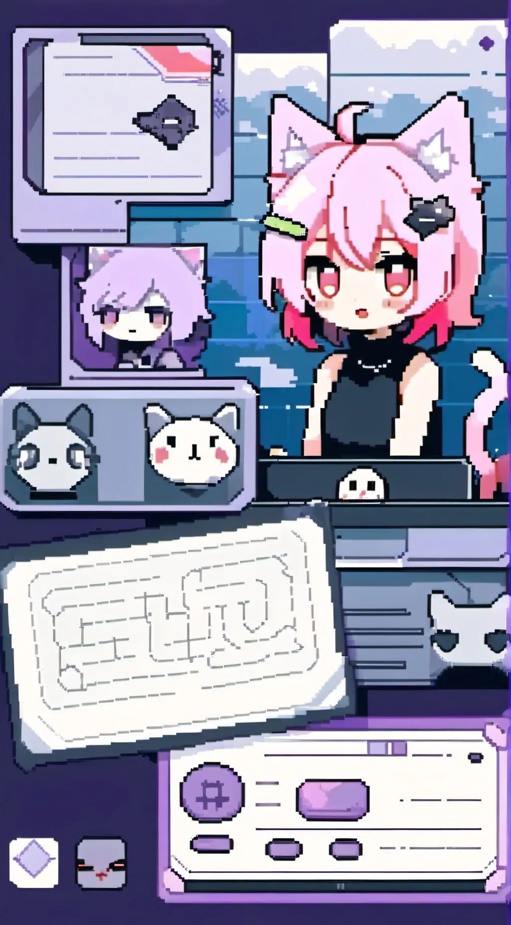 ai character: uwu cat  background