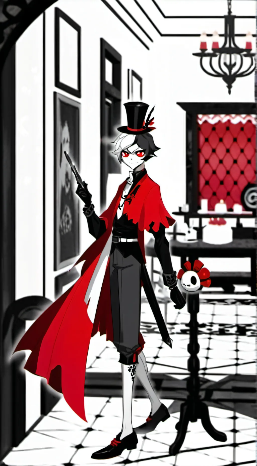 ai character: H.H + backrooms background