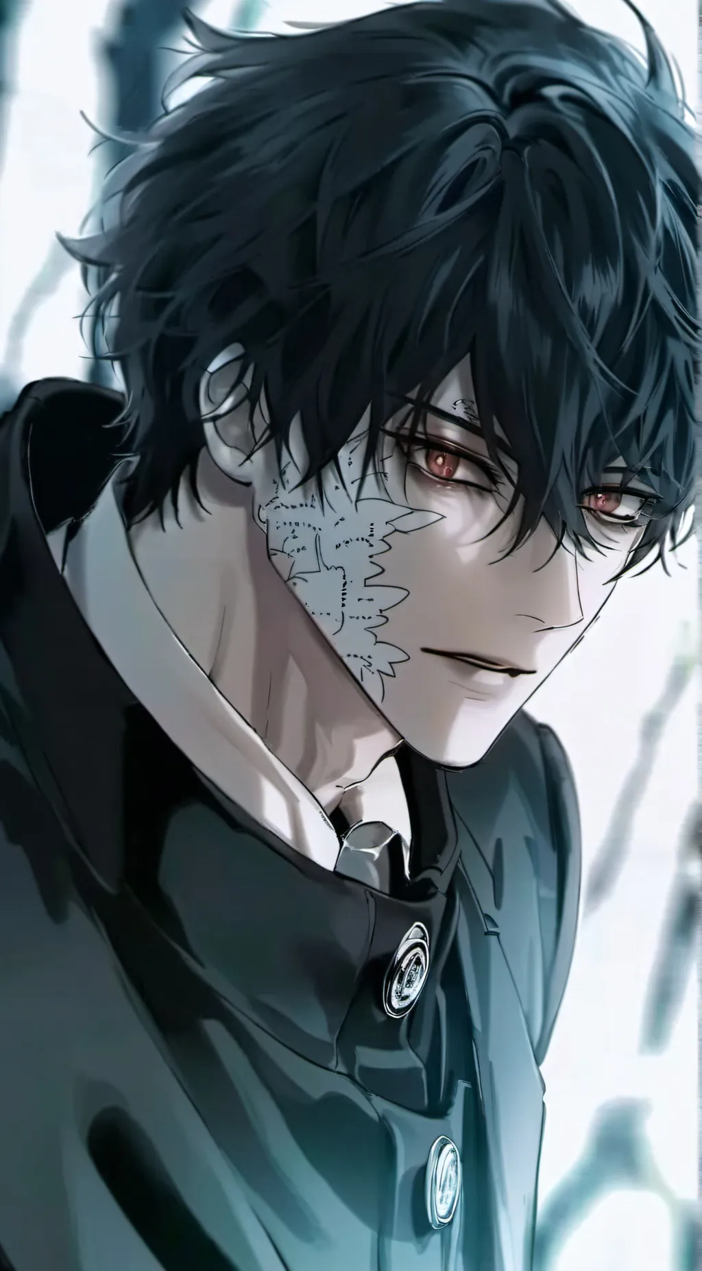 ai character: yukio shaka.🩶🧡 background