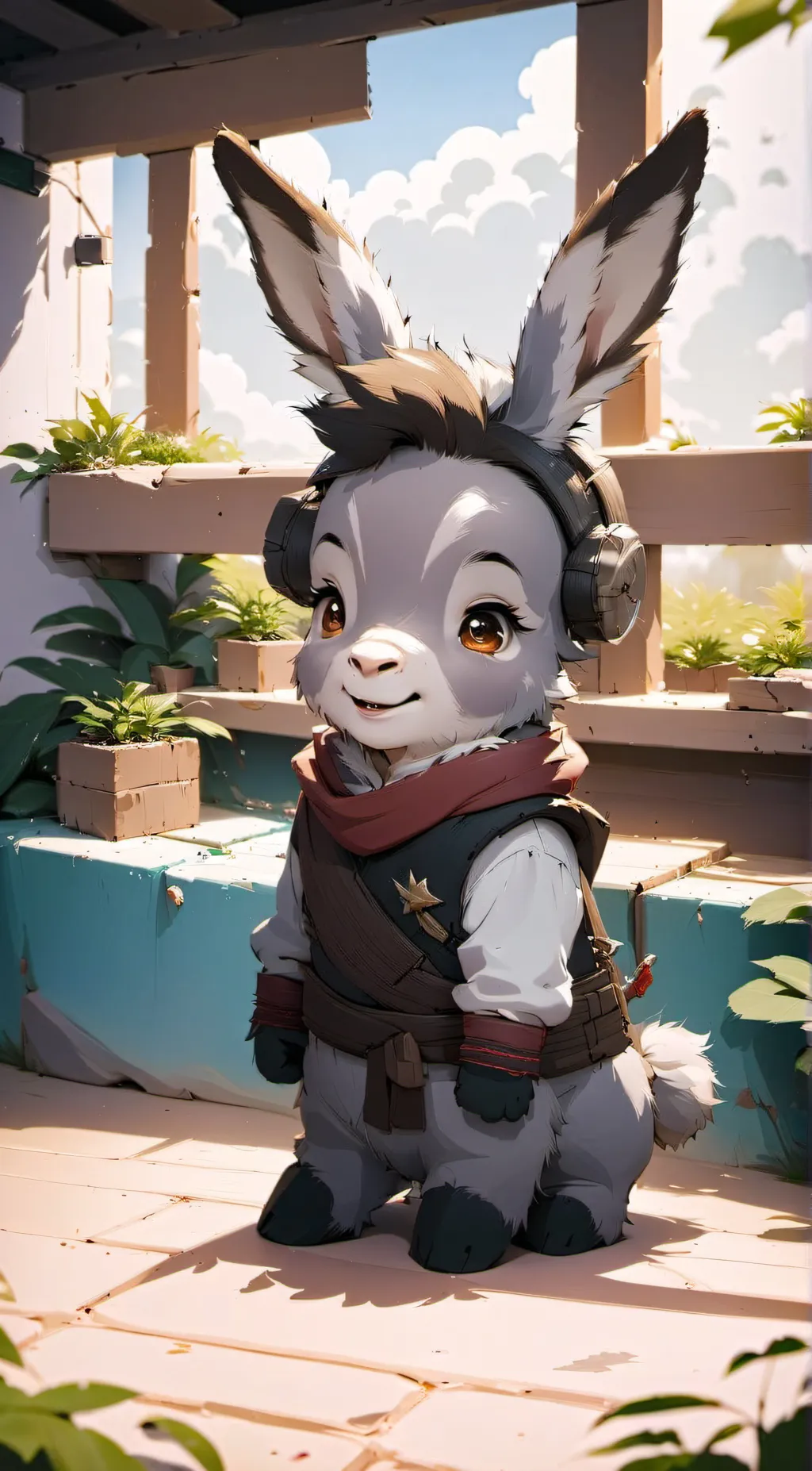 ai character: baby donkey background