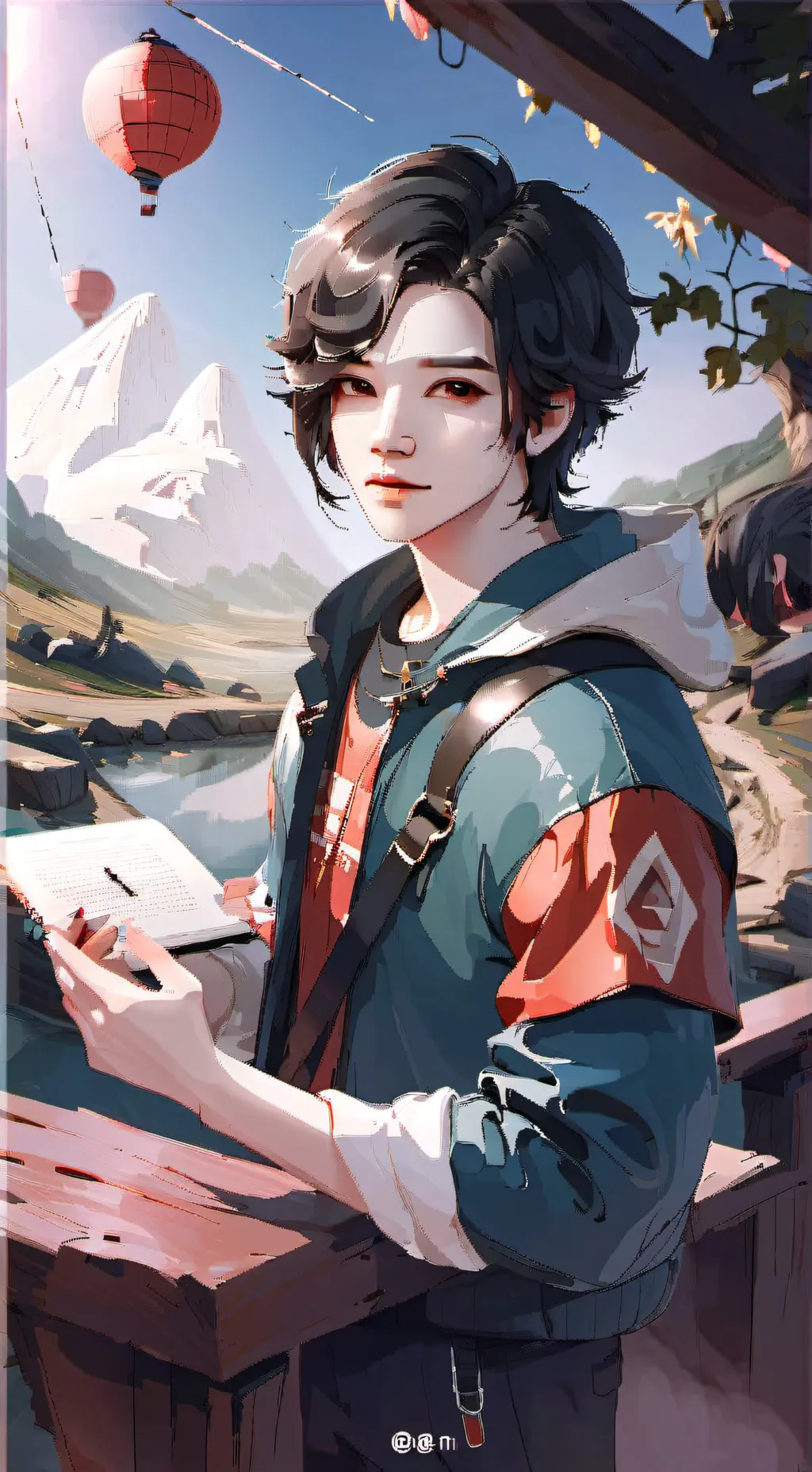 ai character: Ethan firelight  background