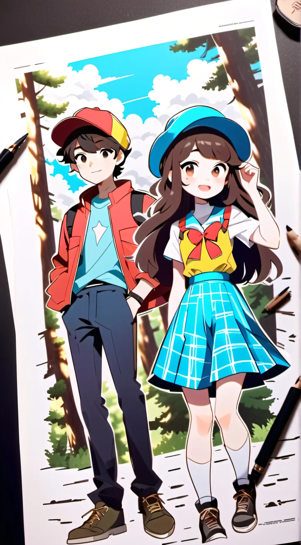 ai character: Dipper and Mable background