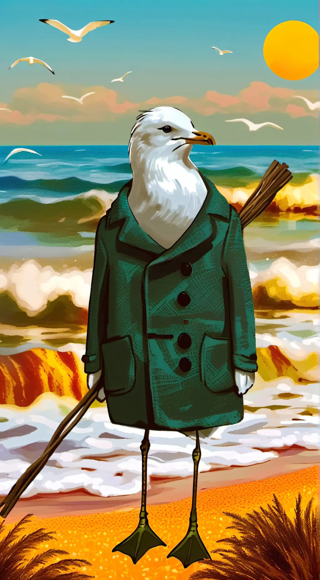 ai character: Seagull background