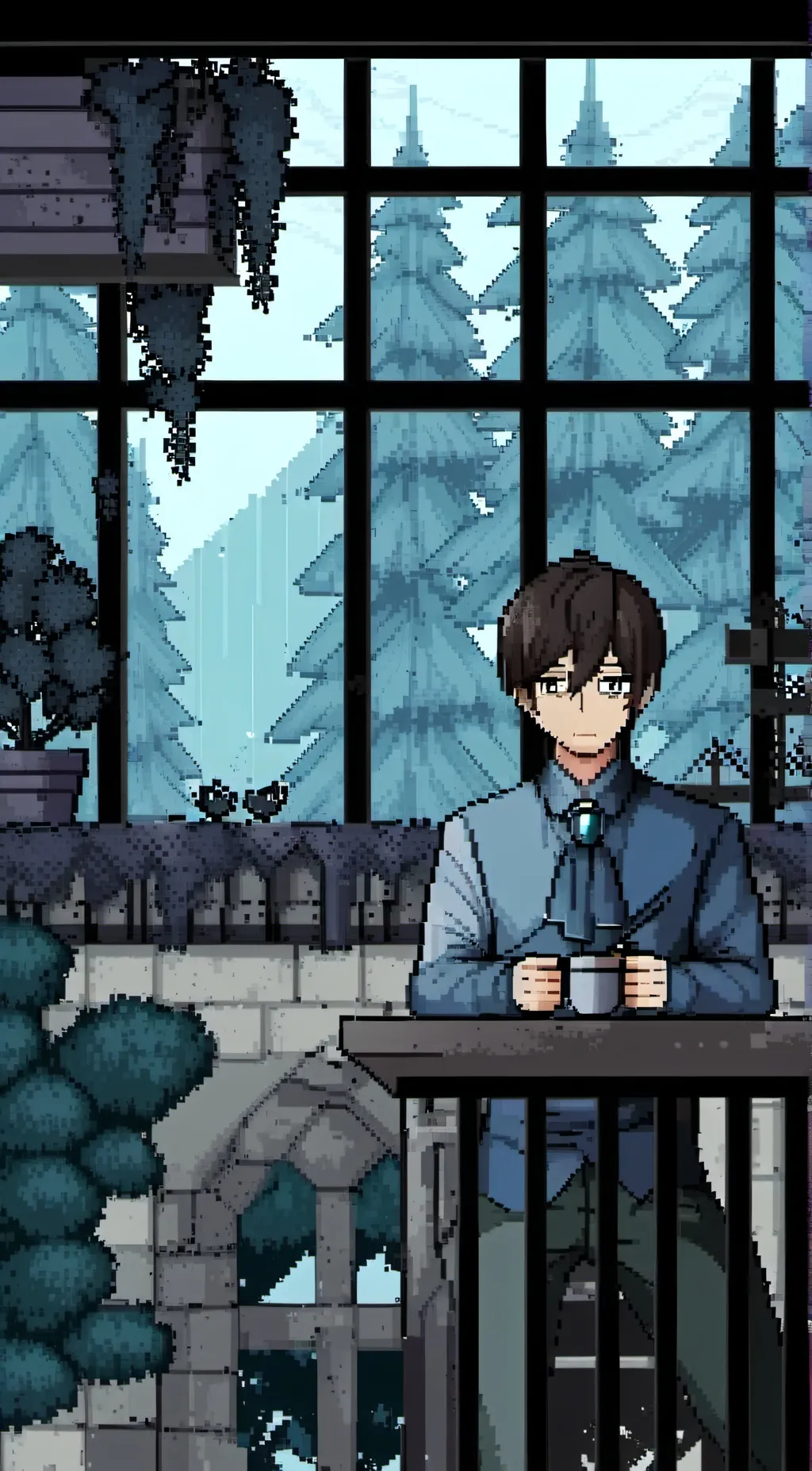 ai character: aphmau and Aaron  background