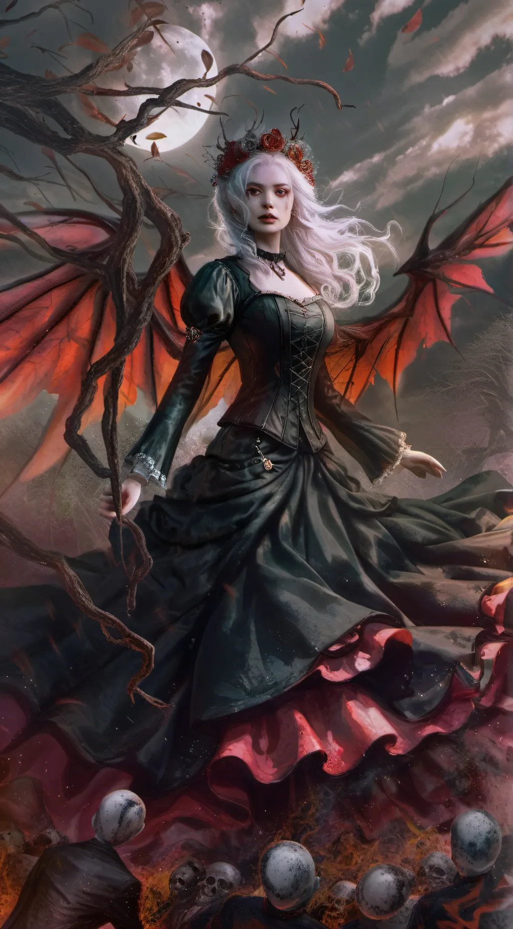 ai character: Queen of hell background