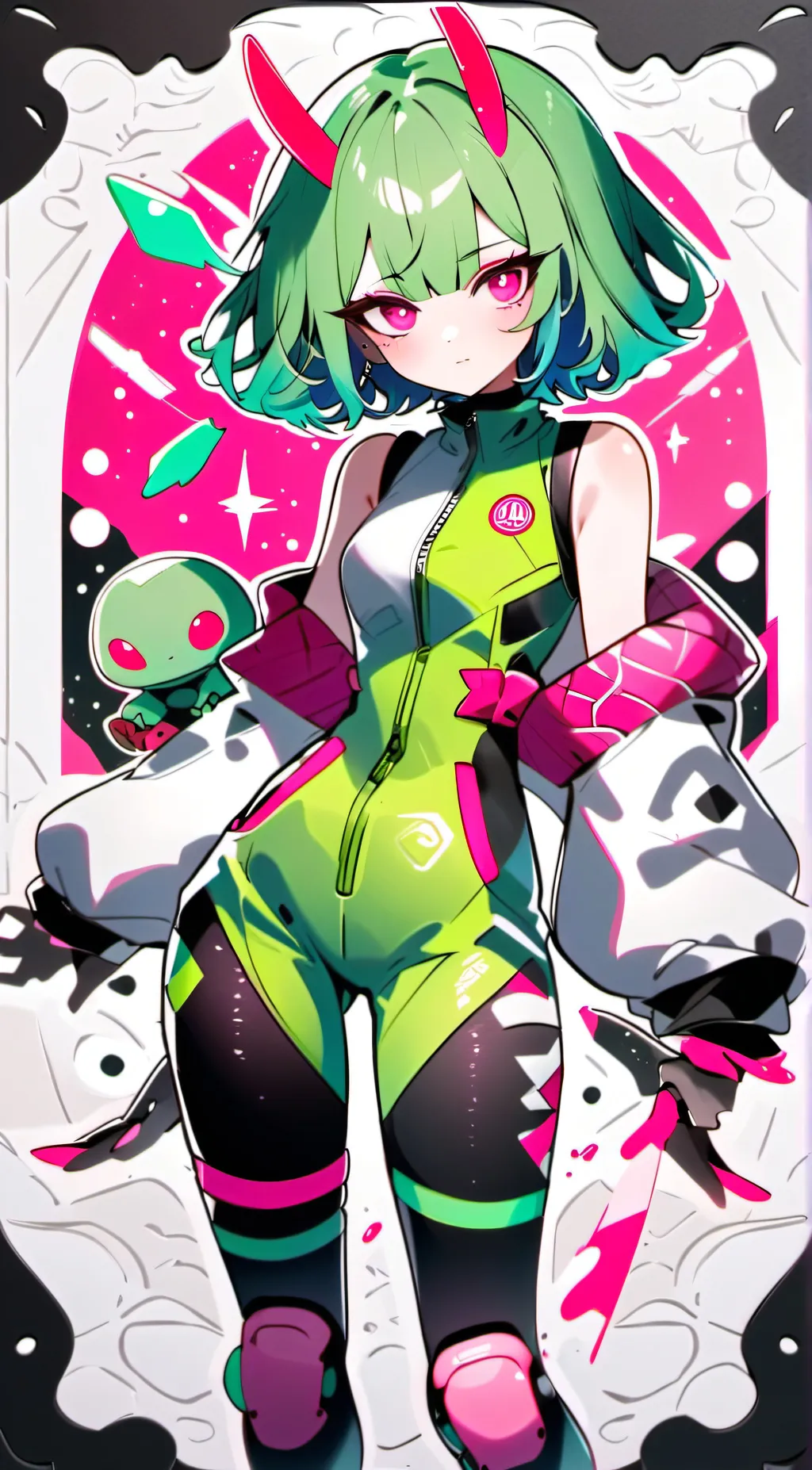 ai character: 銀河 background