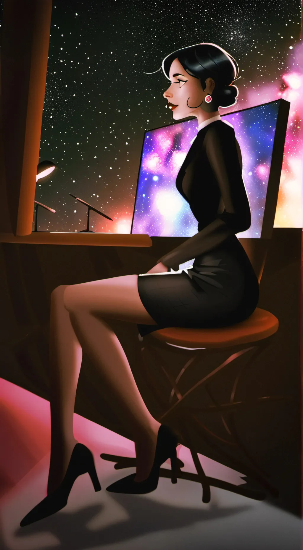 ai character: tv woman background