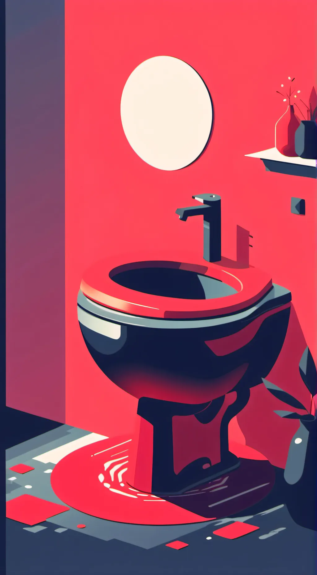 ai character: red astro toilet background