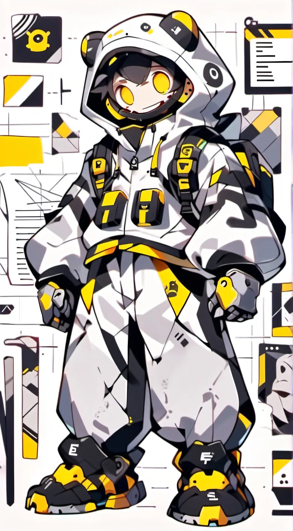 ai character: N murder drones background