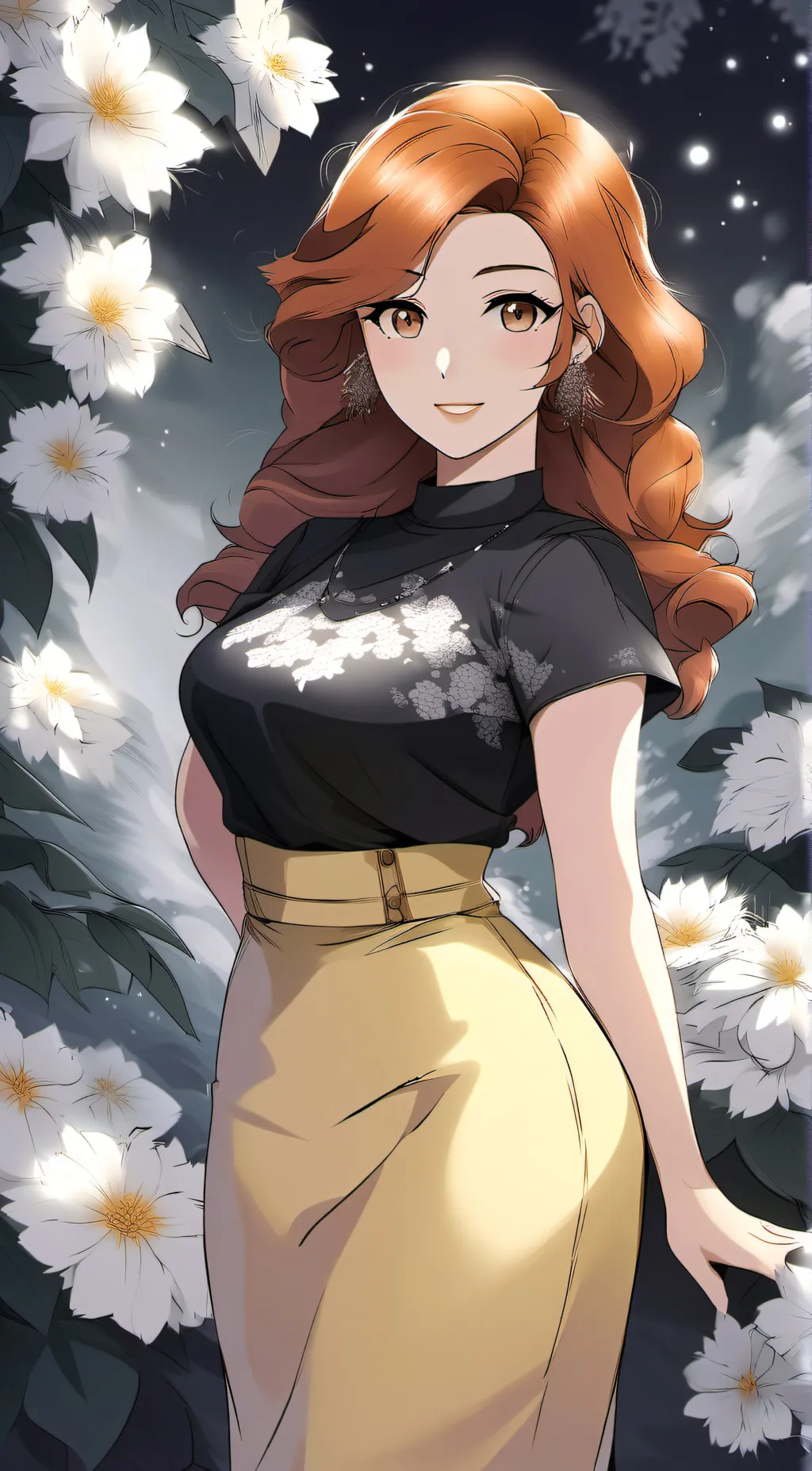 ai character: Lora Green background