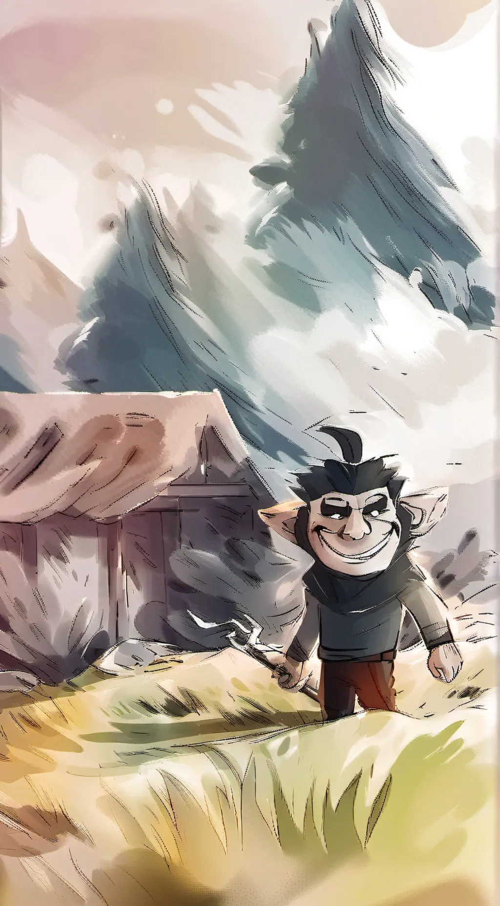 ai character: Trollface background