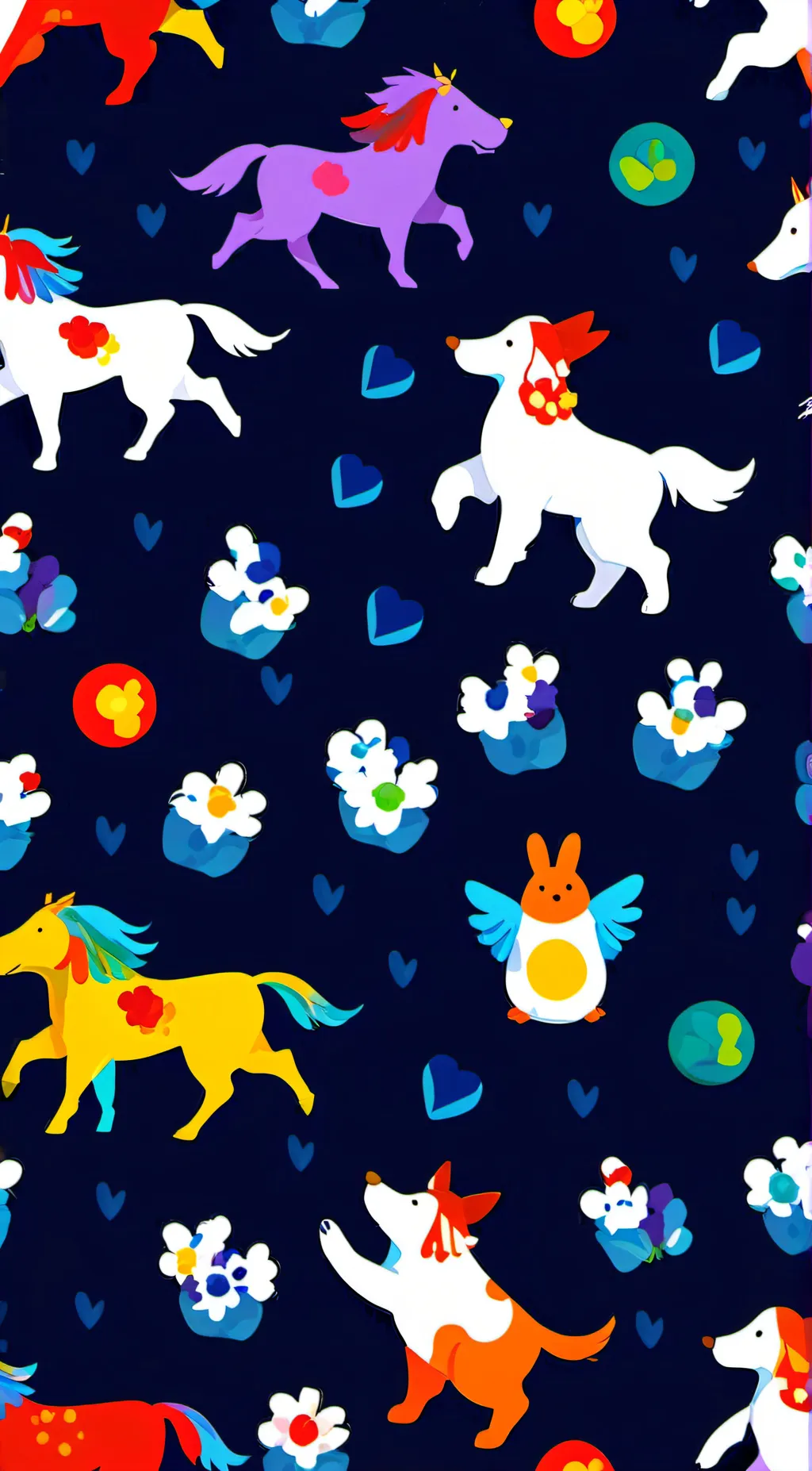 ai character: Smiling critters background