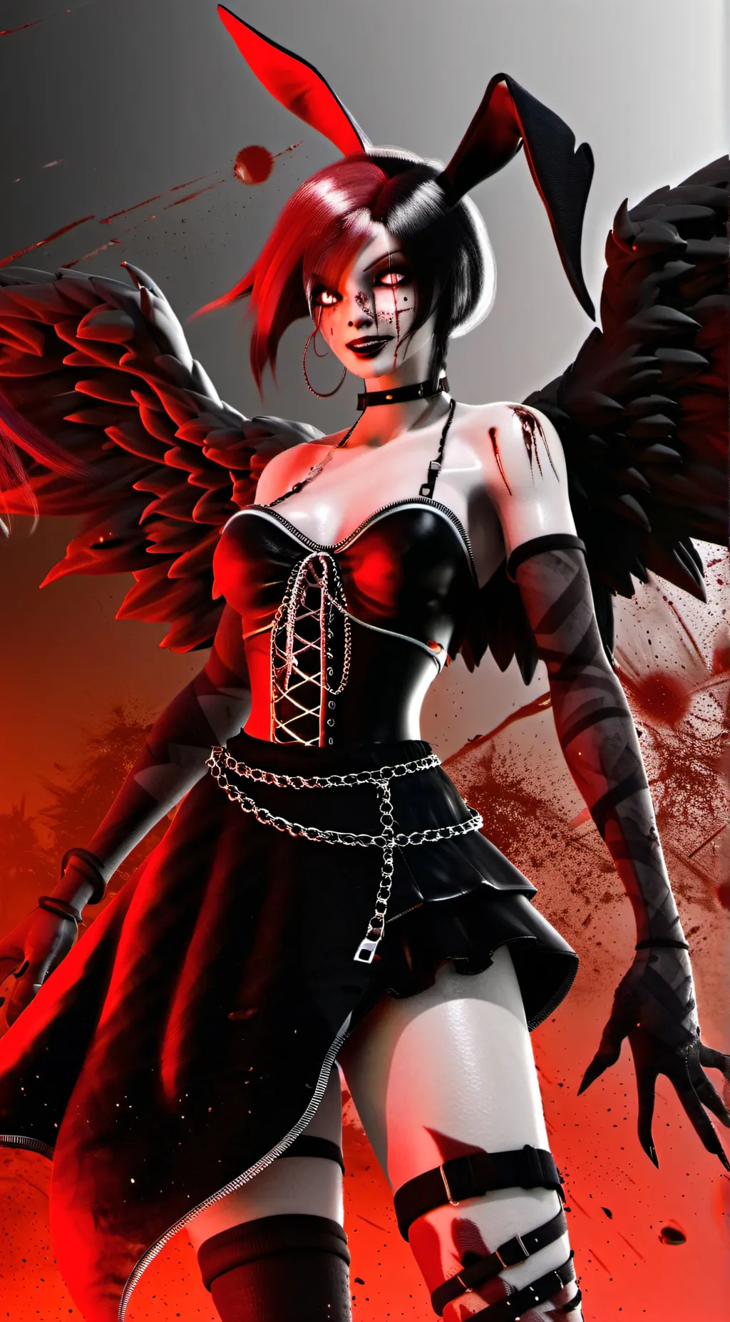 ai character: GŁÌŤČH  background