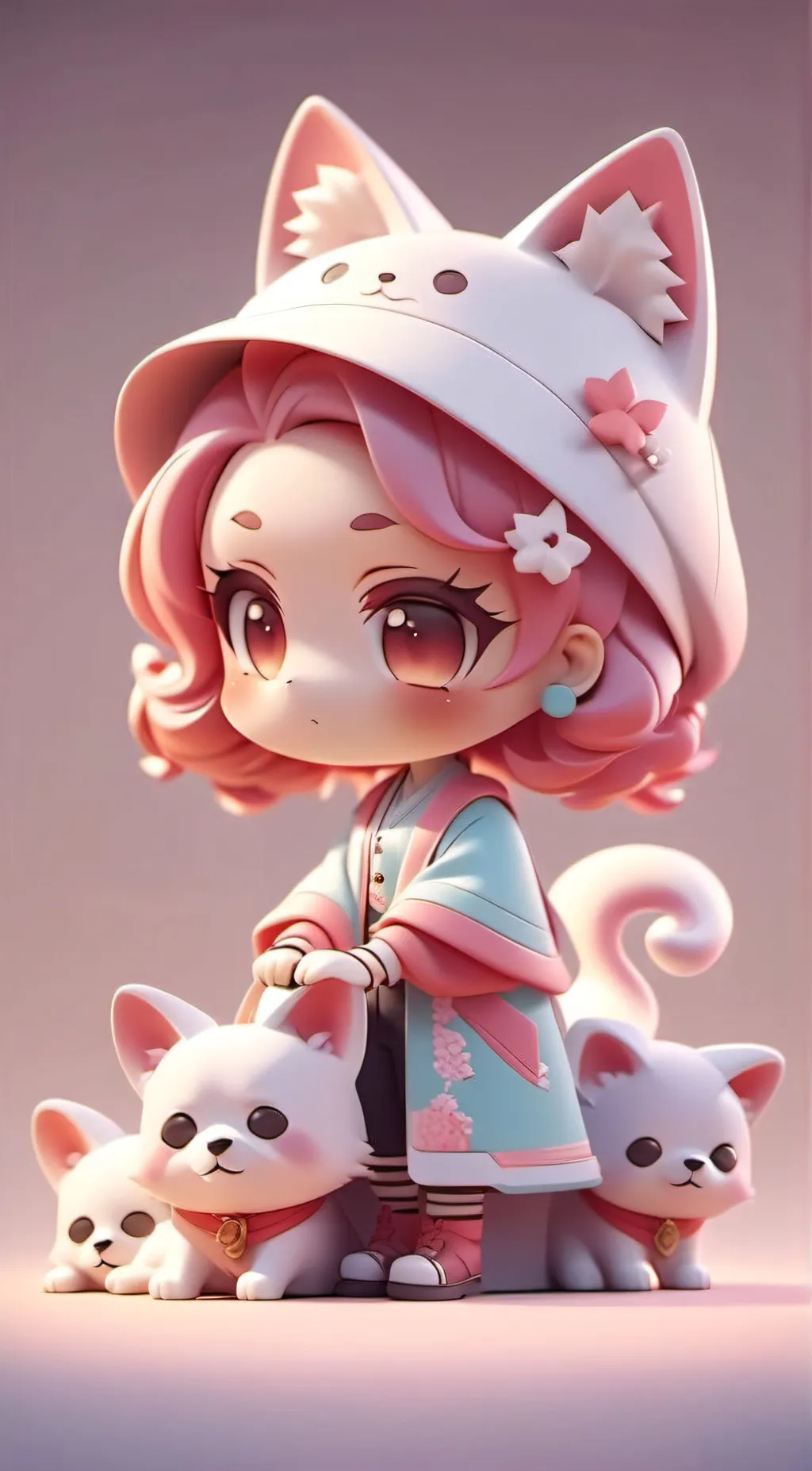 ai character: smiling critters background