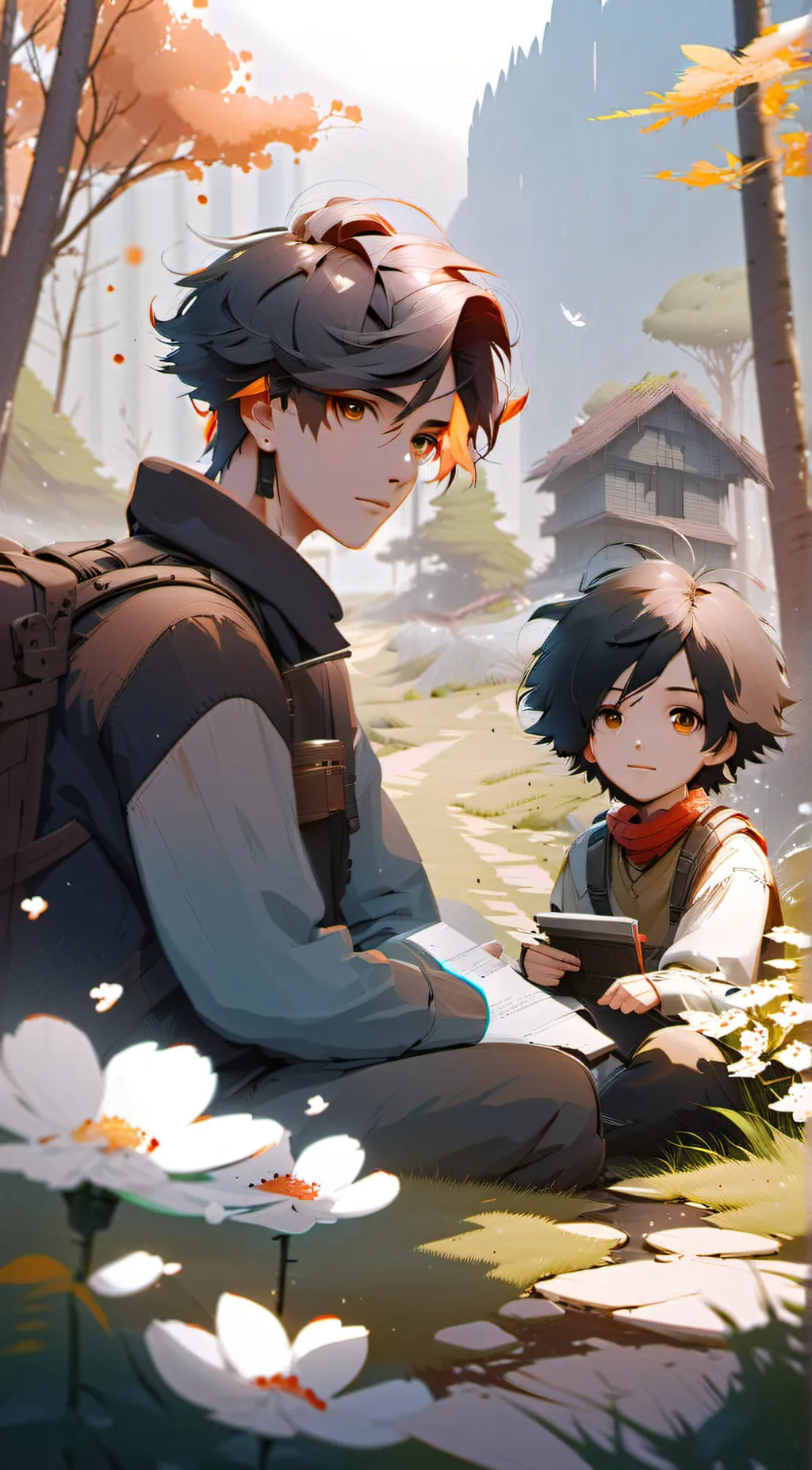 ai character: zack and James  background