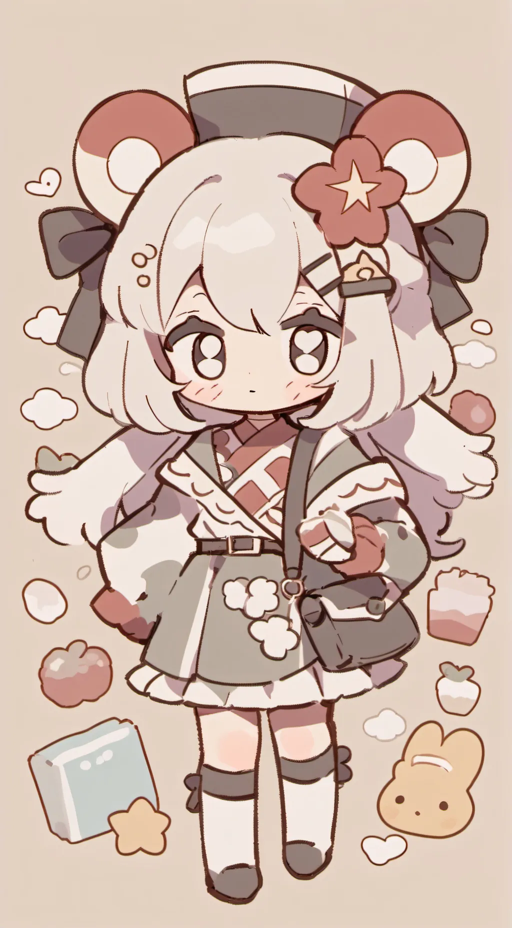 ai character: lavender rose background