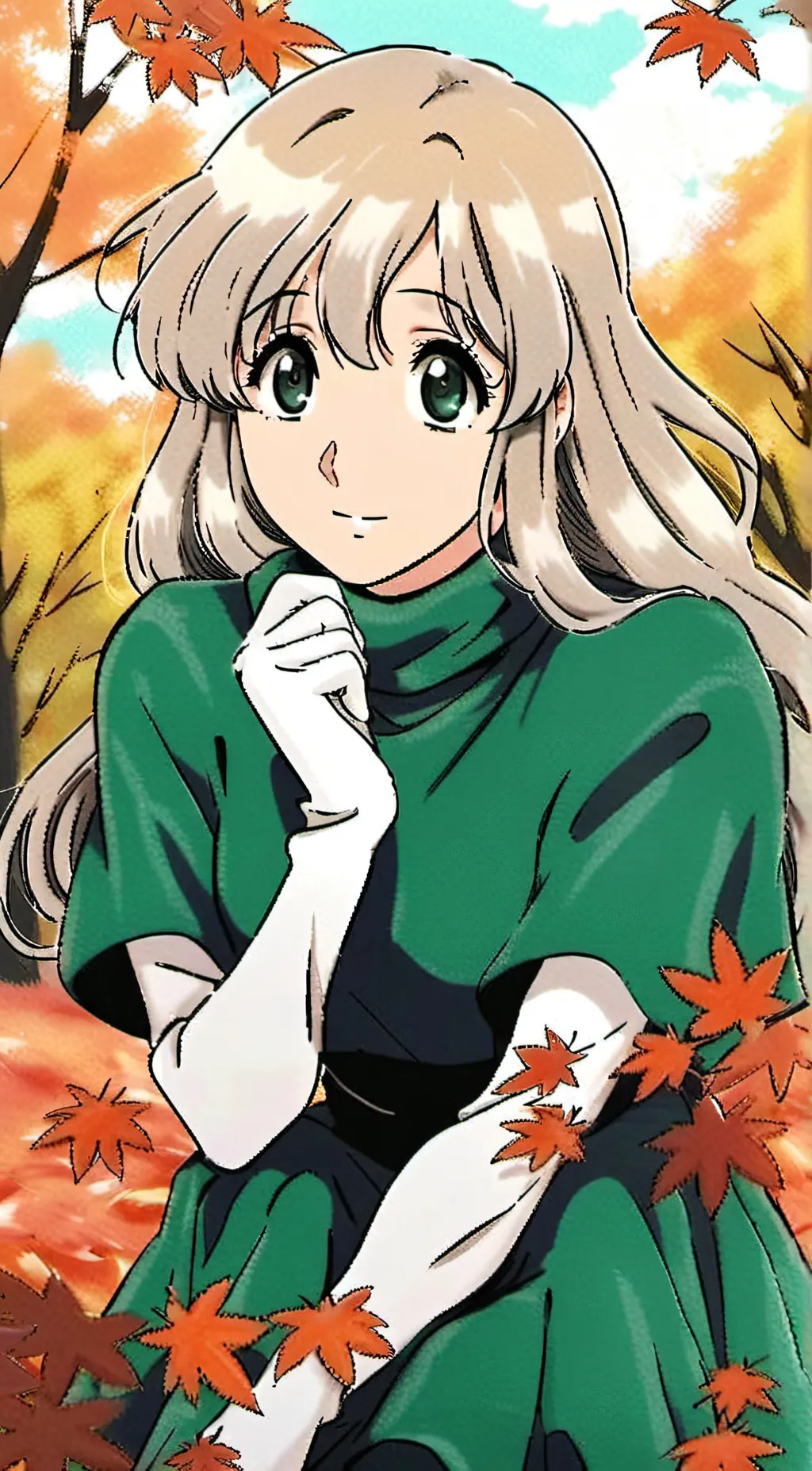 ai character: autumn background